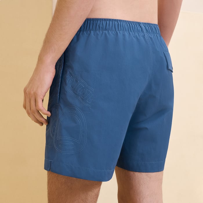 Bleu Turquin "Metallerie Au Carre" Swim Trunks