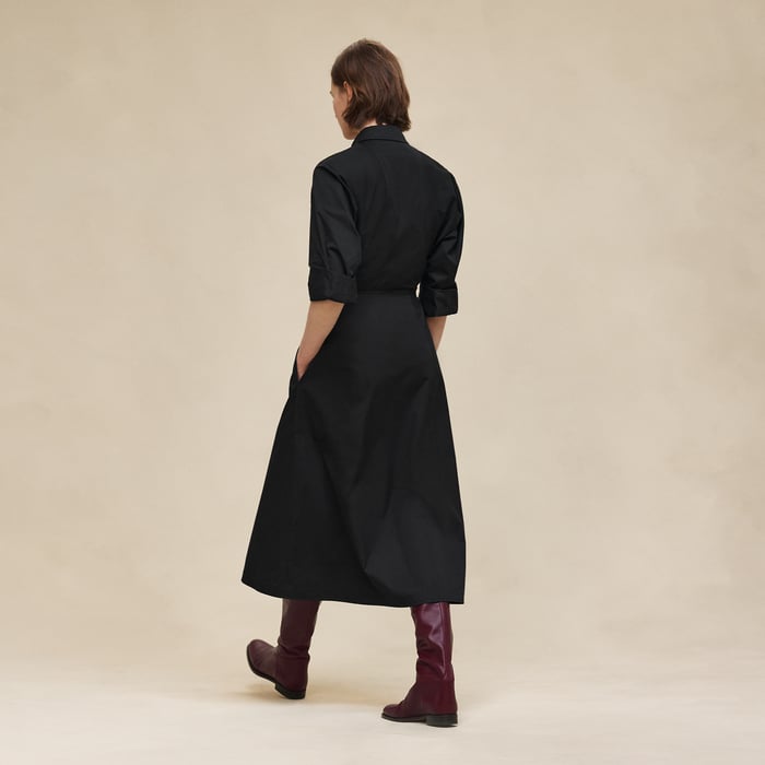 Noir Robe Chemise Équestre