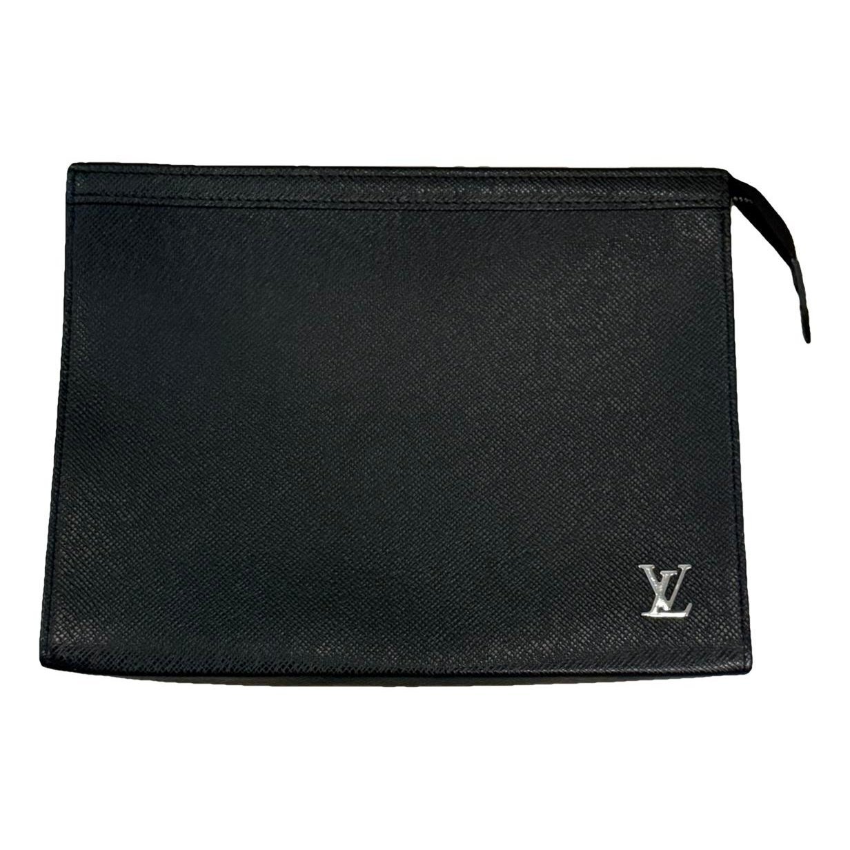 Trapèze leather clutch bag