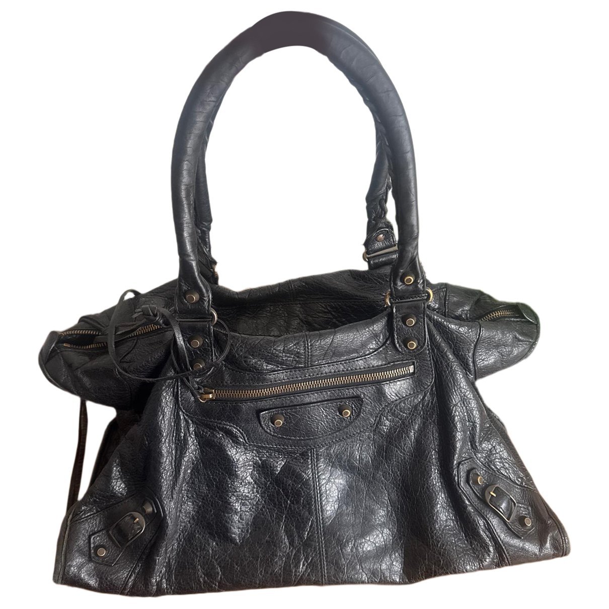 City leather handbag
