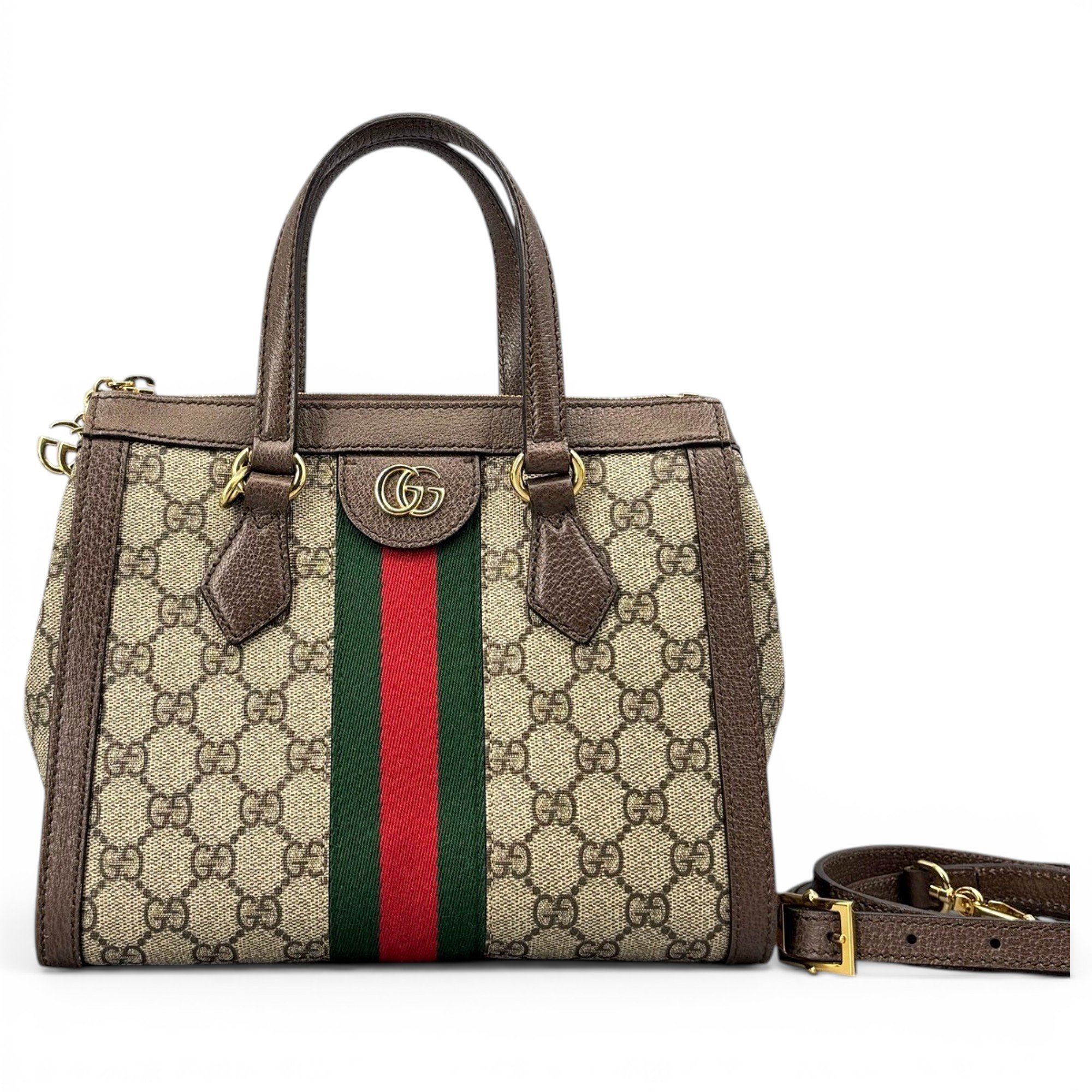 Ophidia Top Handle leather handbag