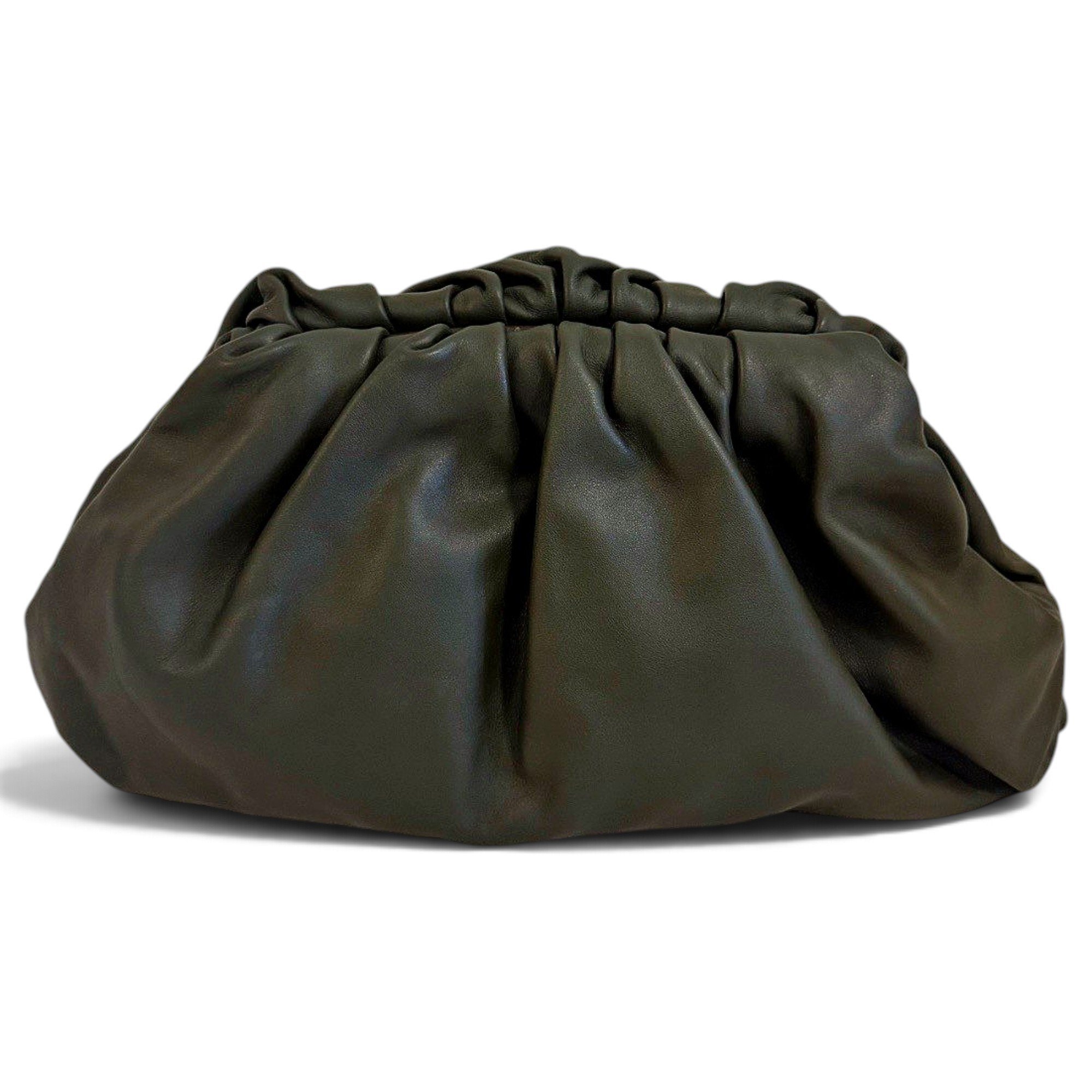 Pouch leather clutch bag