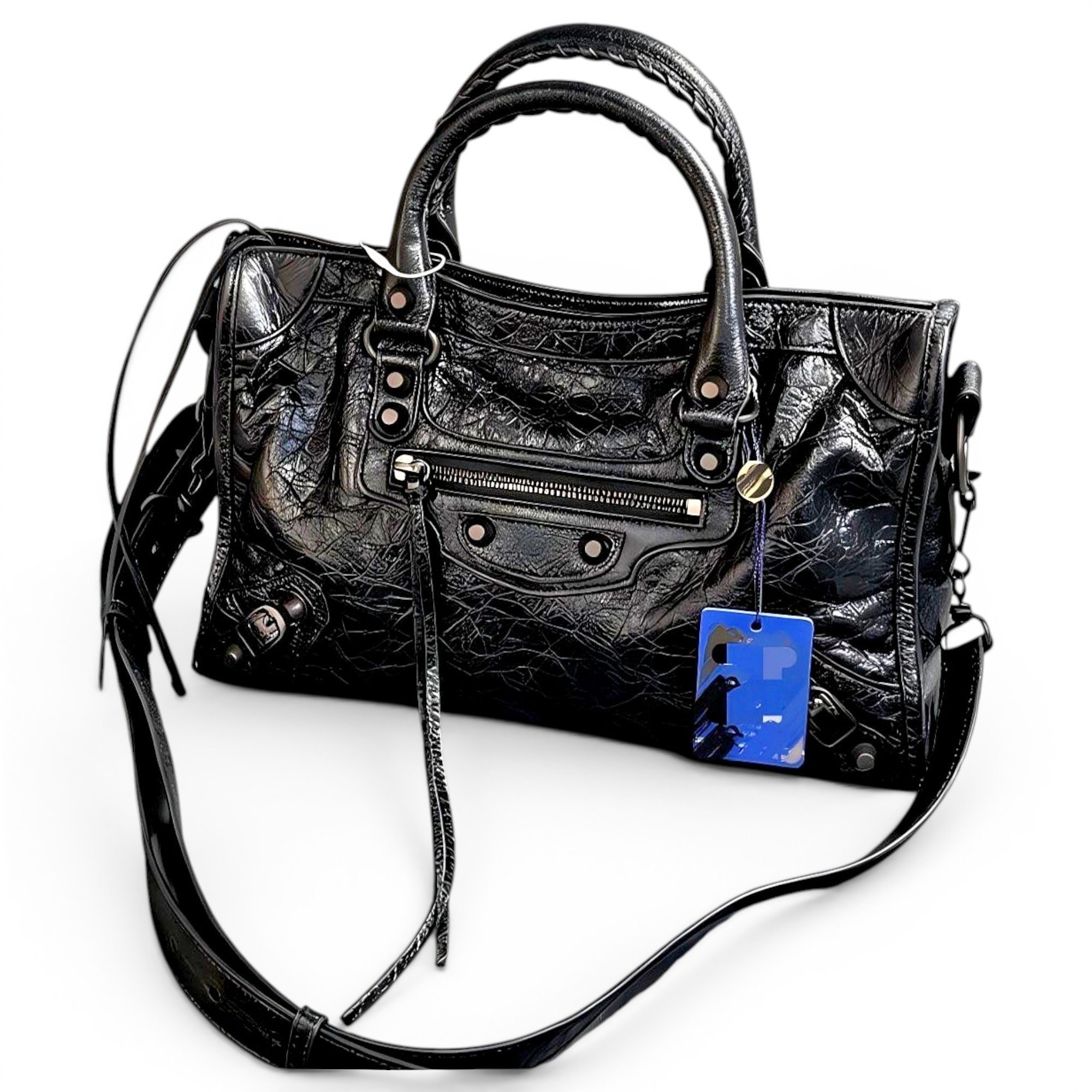 City leather handbag