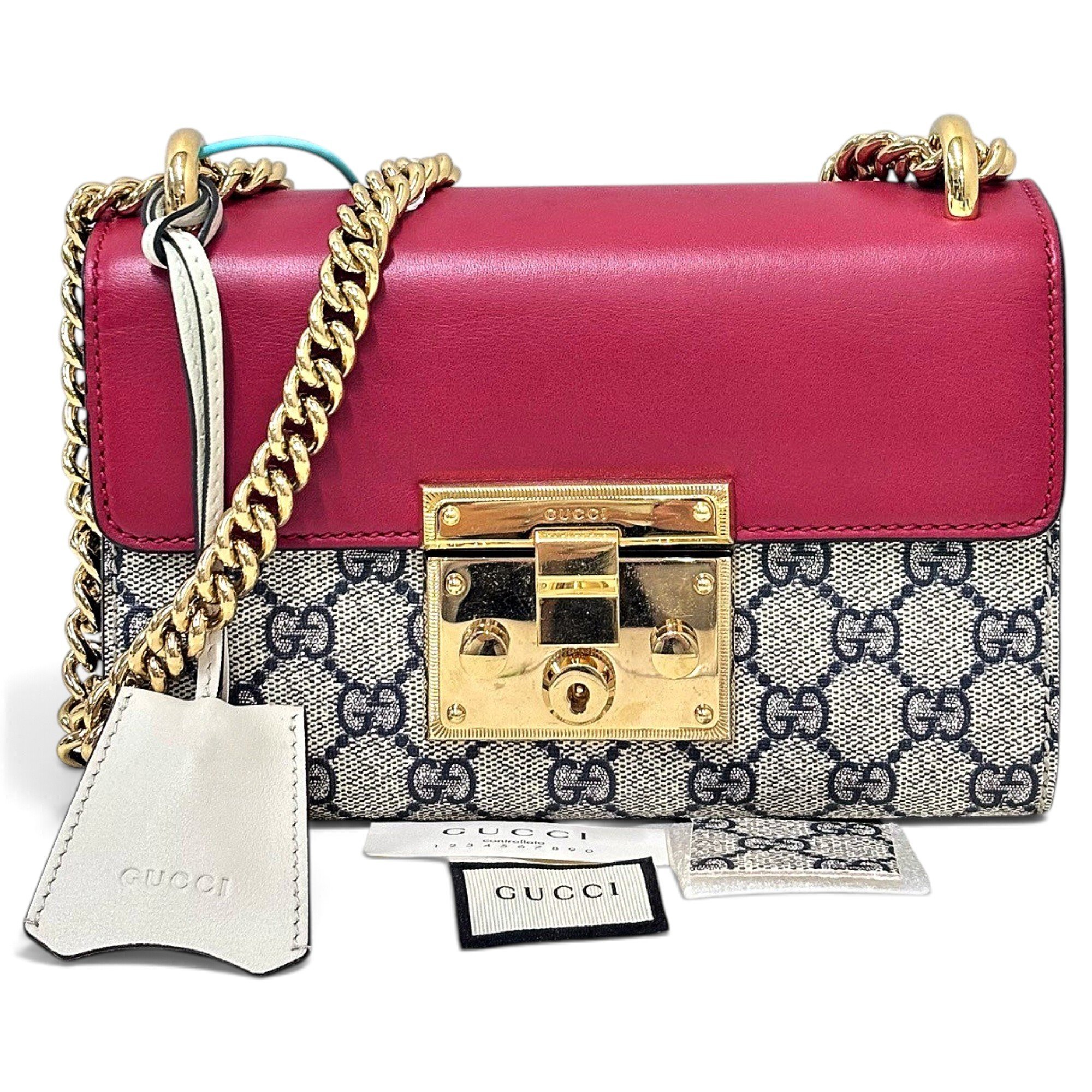 Padlock leather handbag