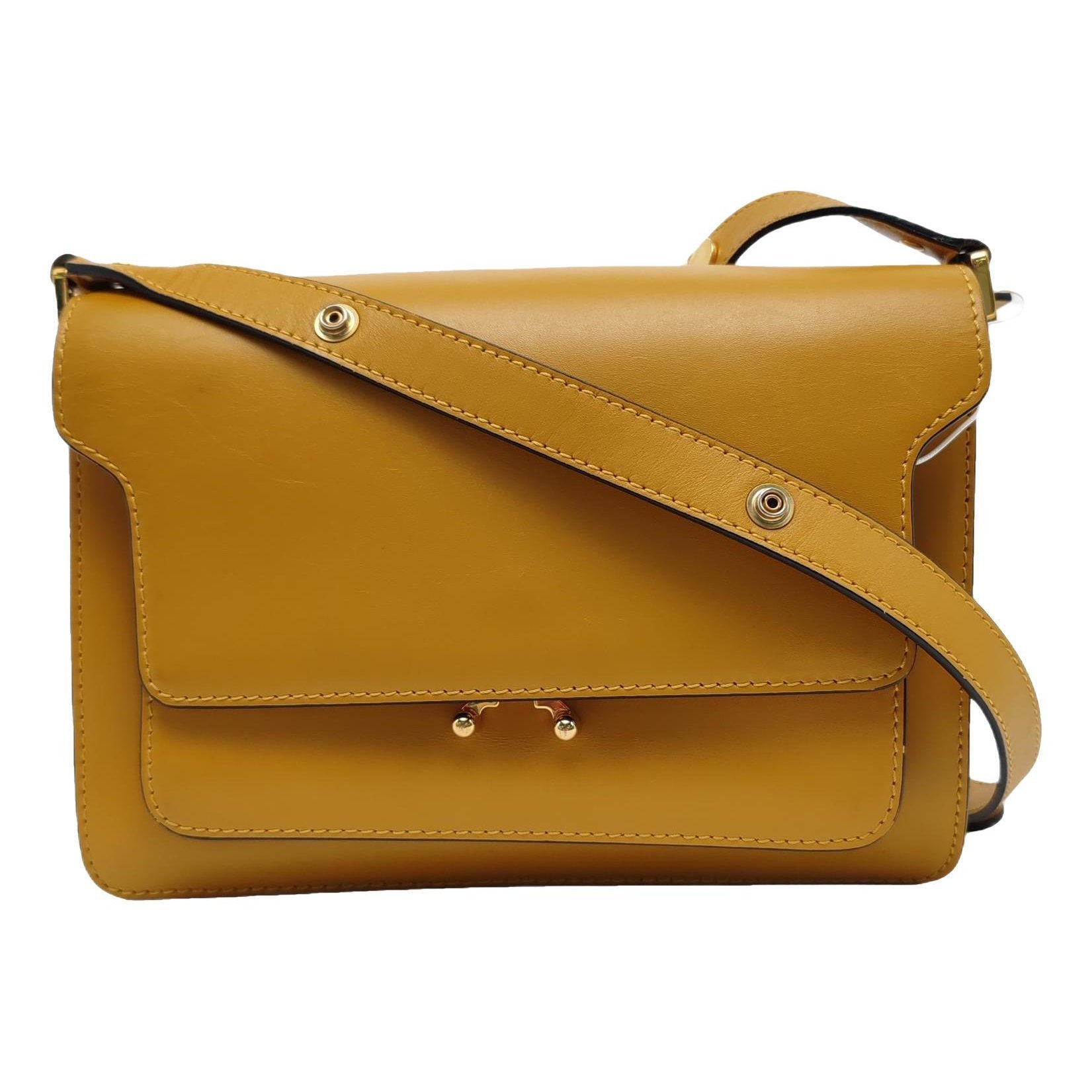 Trunk leather crossbody bag