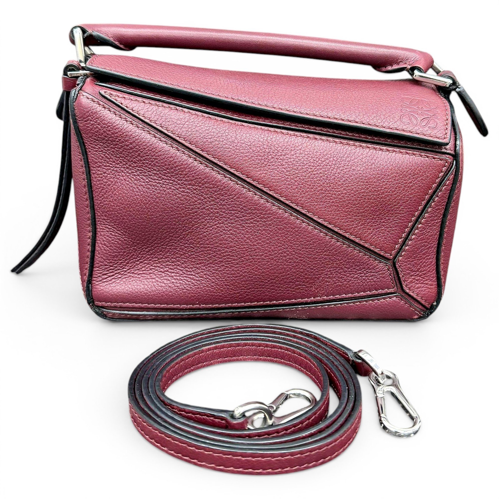 Puzzle leather handbag