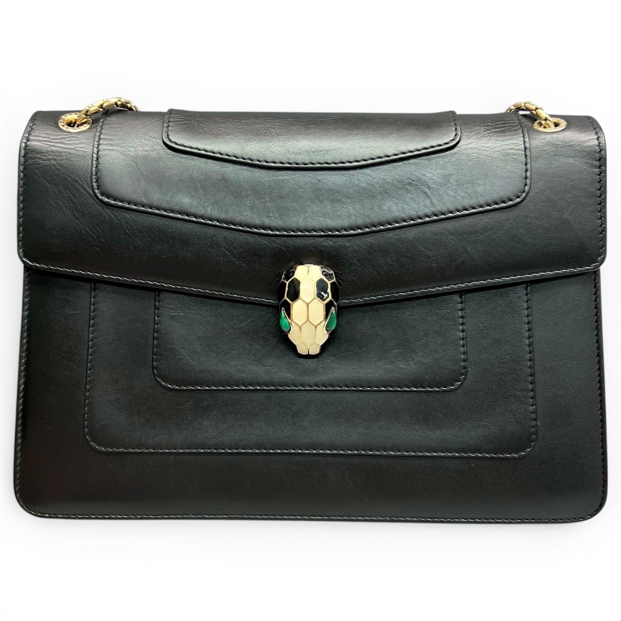 Serpenti leather handbag