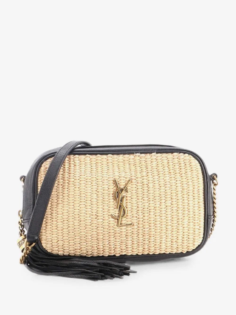 Lou Camera Bag Woven Raffia Mini crossbody bag