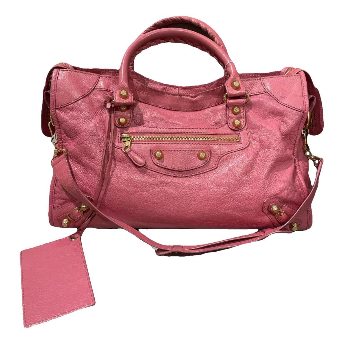 City leather handbag