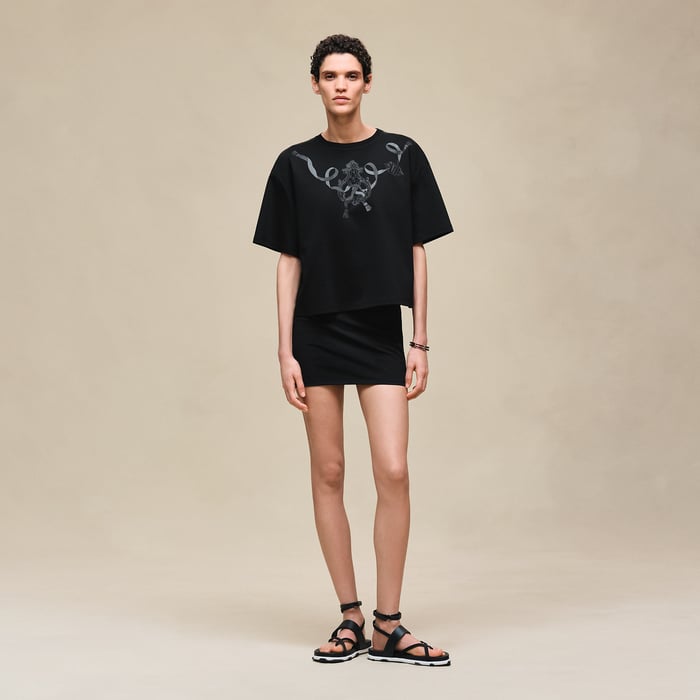 Noir T-shirt Boxy Cartouche