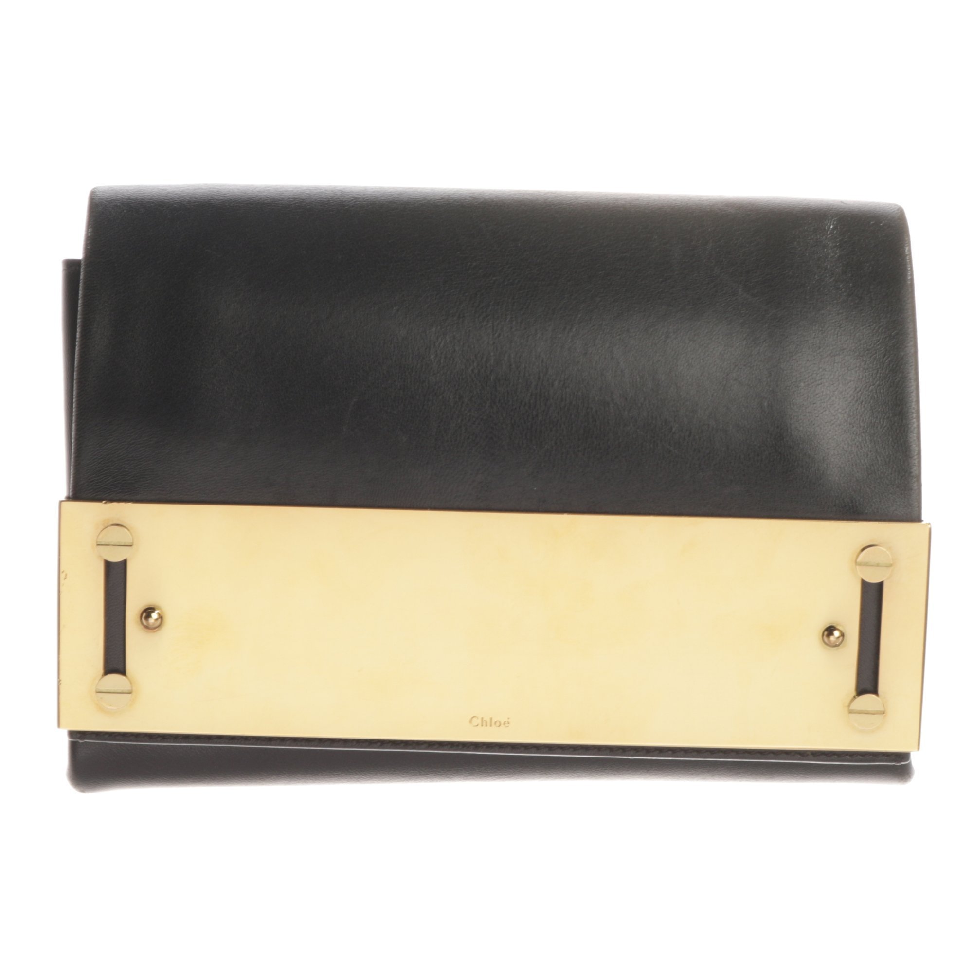 Leather clutch bag