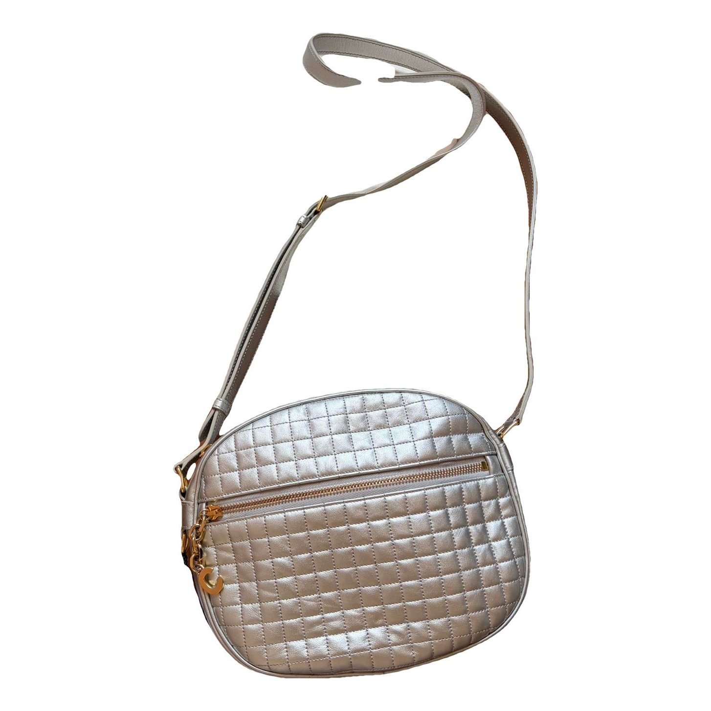 Charm leather clutch bag