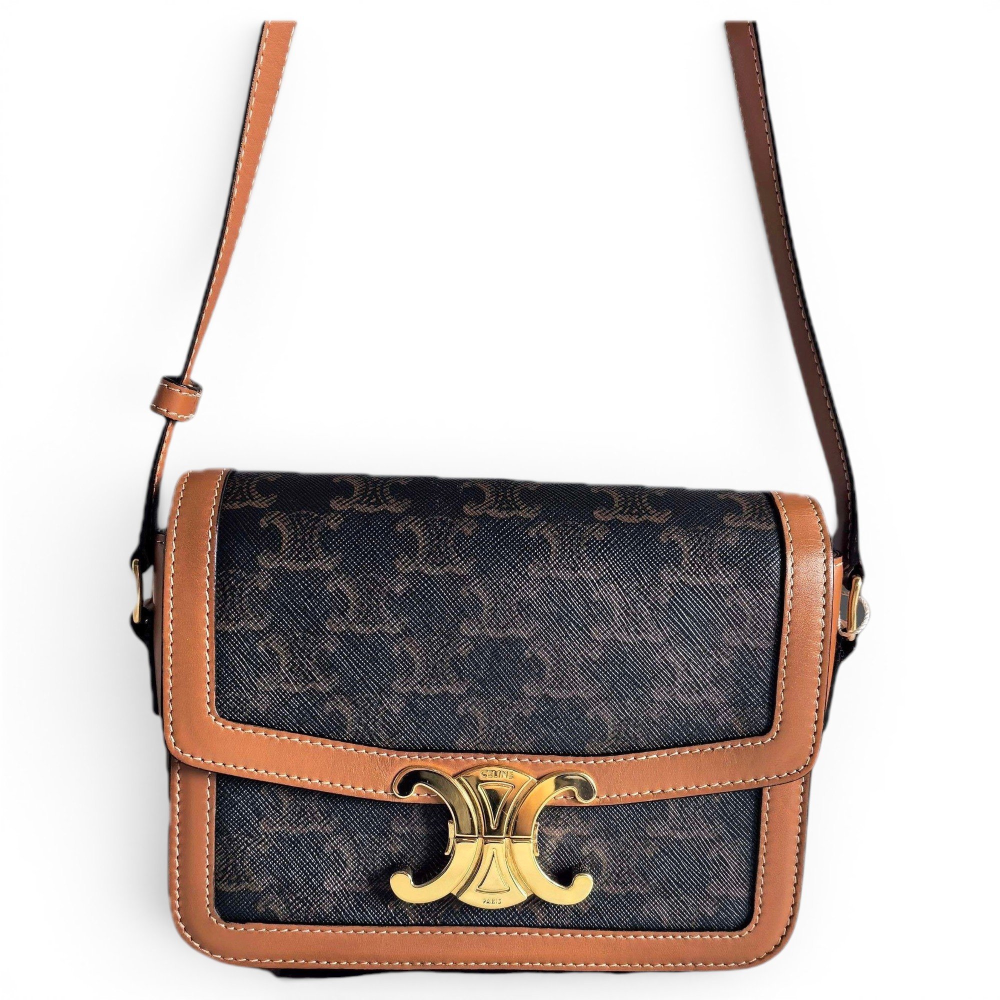 Triomphe leather handbag