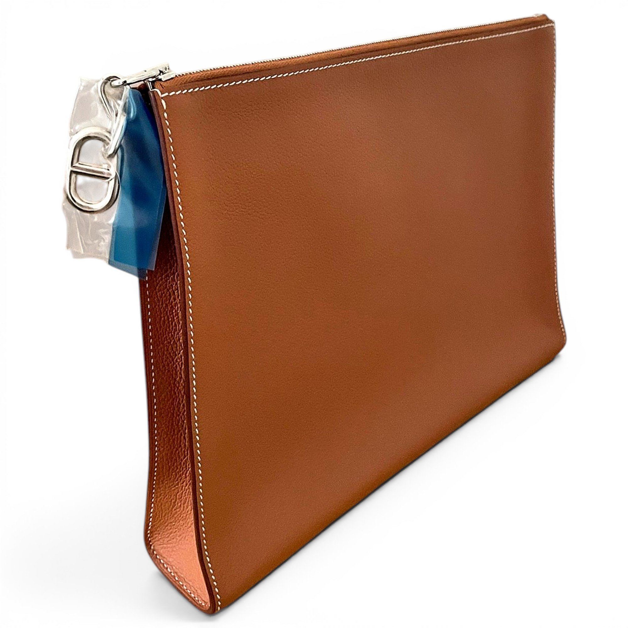 Leather clutch bag
