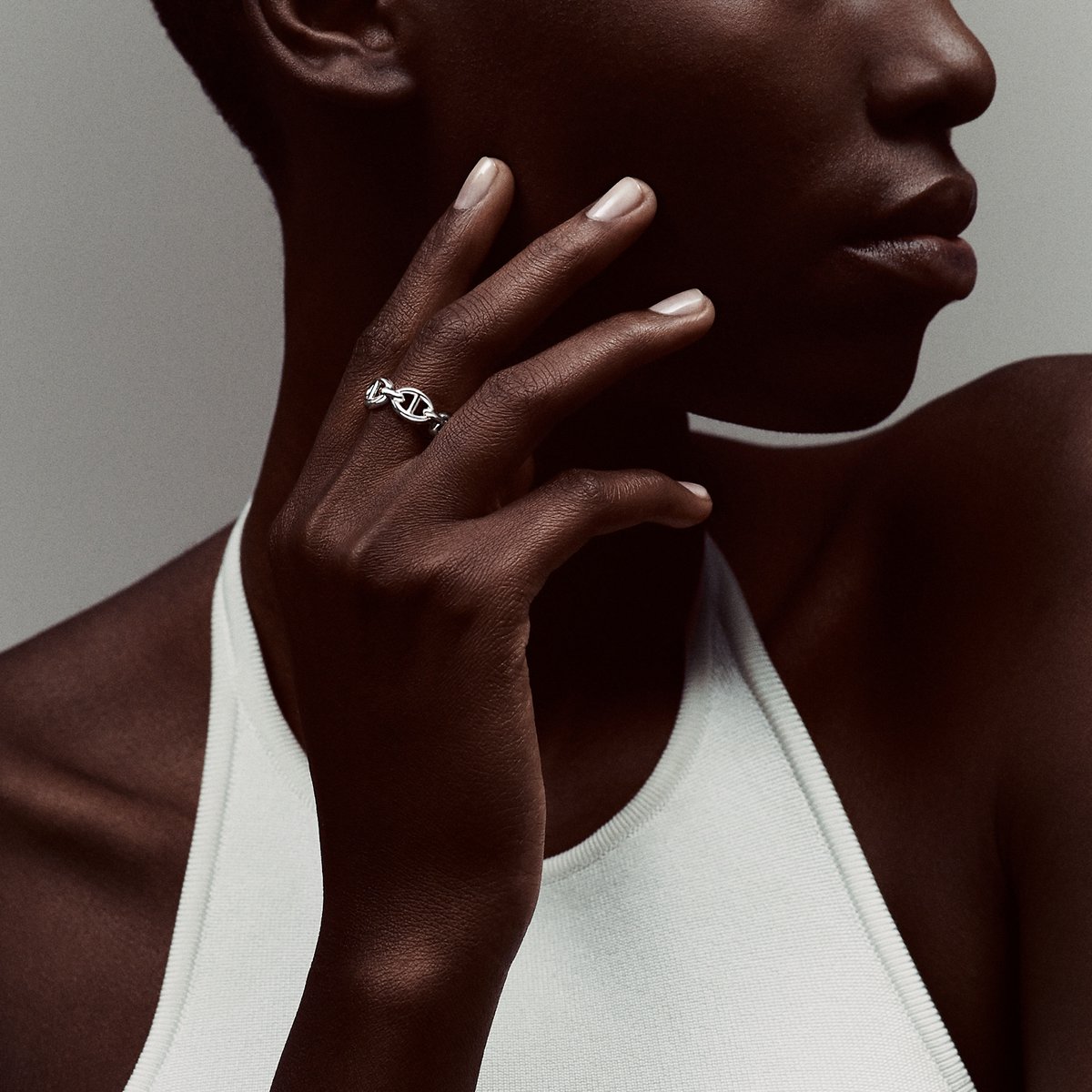 Sans Coloris Chaine D'Ancre Enchainee Ring, Small Model