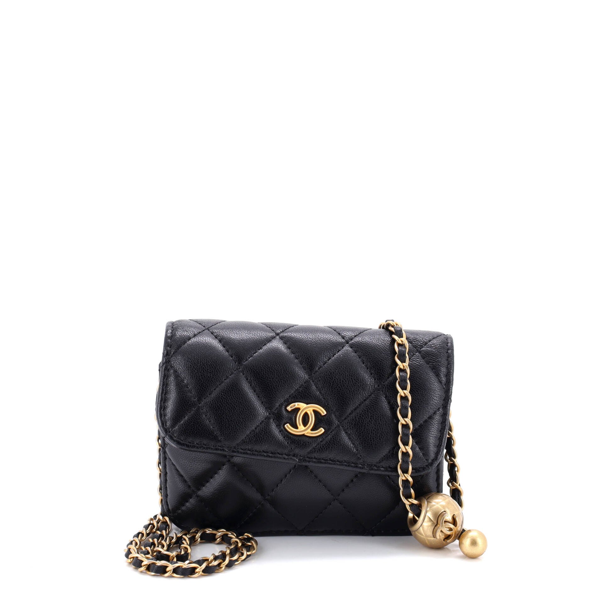 Chanel Pearl Crush Flap Clutch with Chain Quilted Lambskin Mini