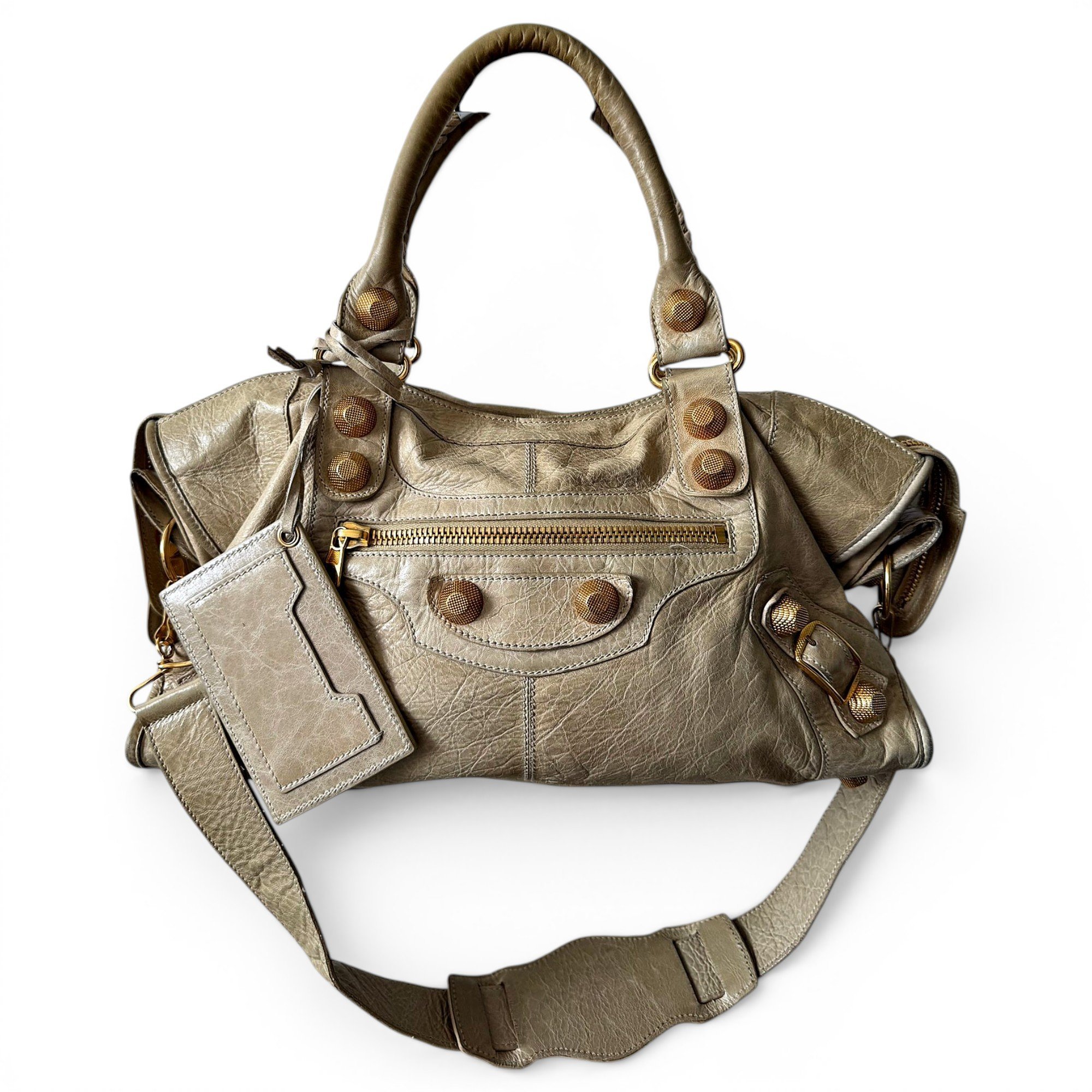 City leather handbag