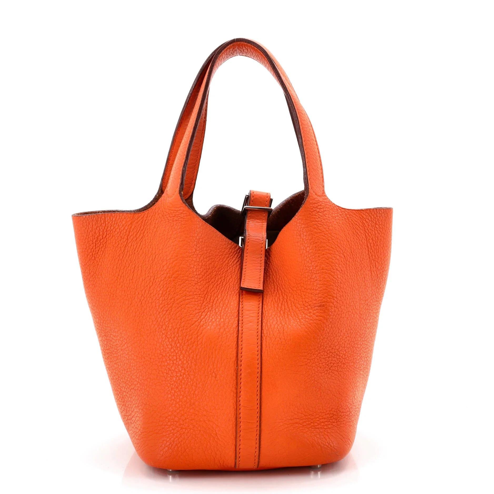 Picotin leather tote
