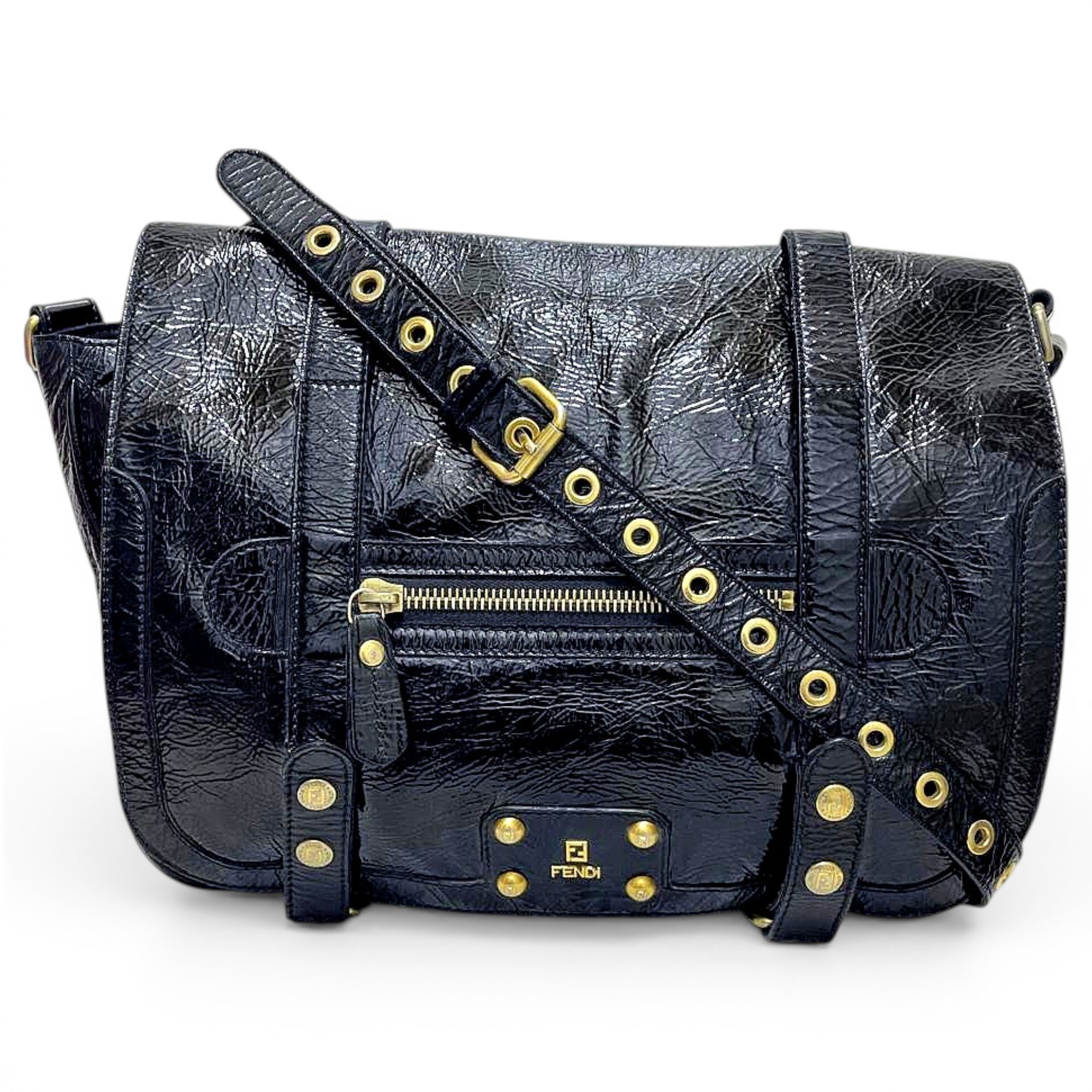 Patent leather handbag