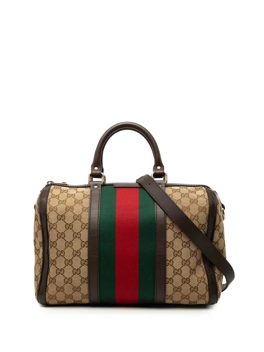 2000-2015 Medium GG Canvas Web Joy Boston Bag satchel