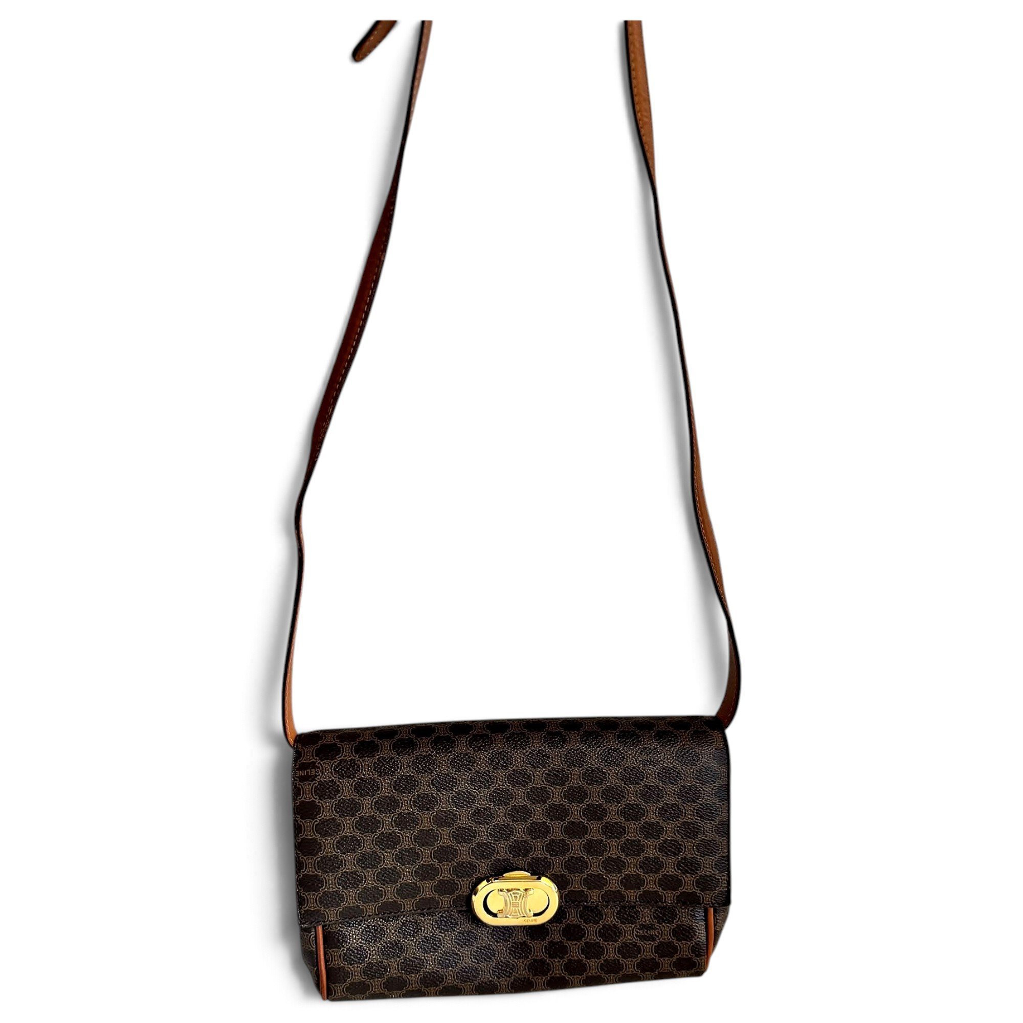 Triomphe Long leather crossbody bag