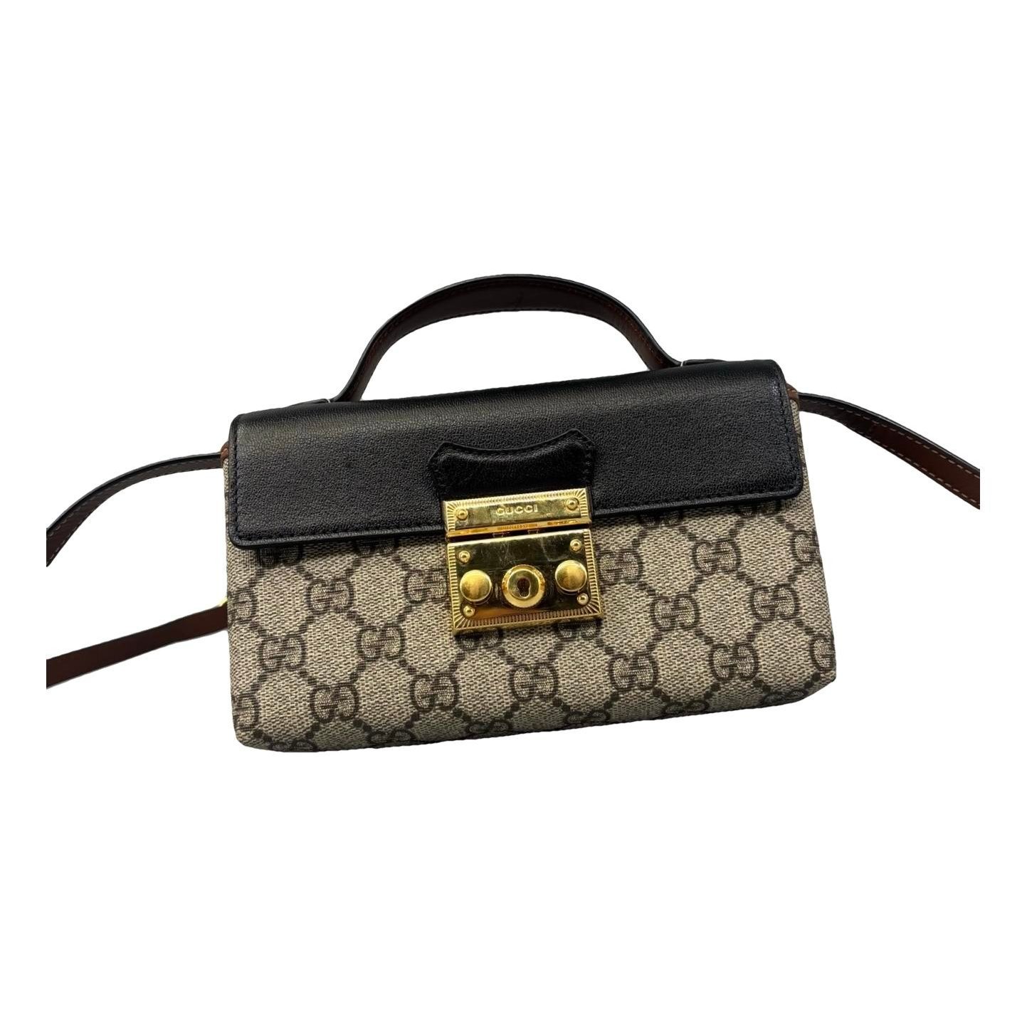 Padlock leather handbag