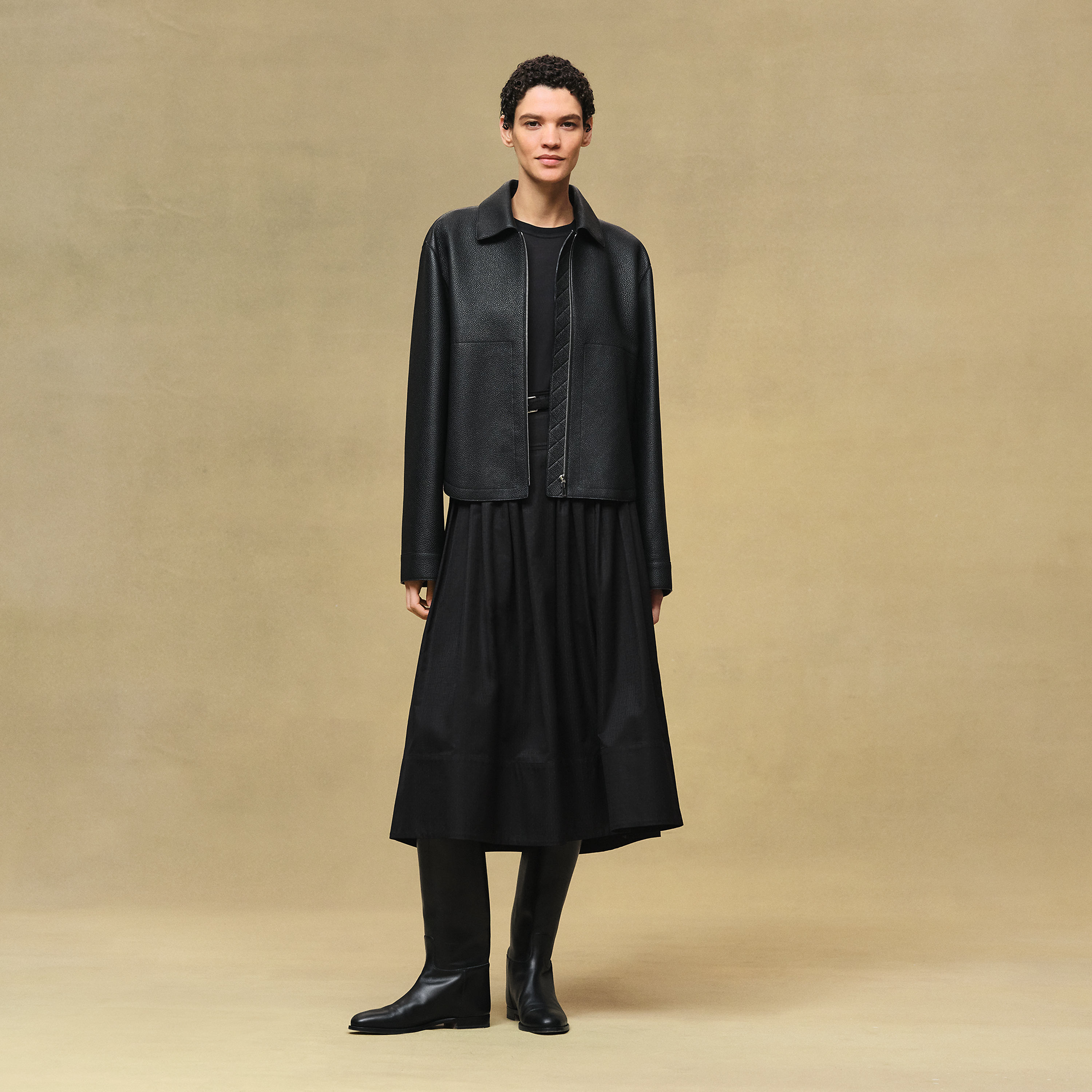 Washed deerskin jacket