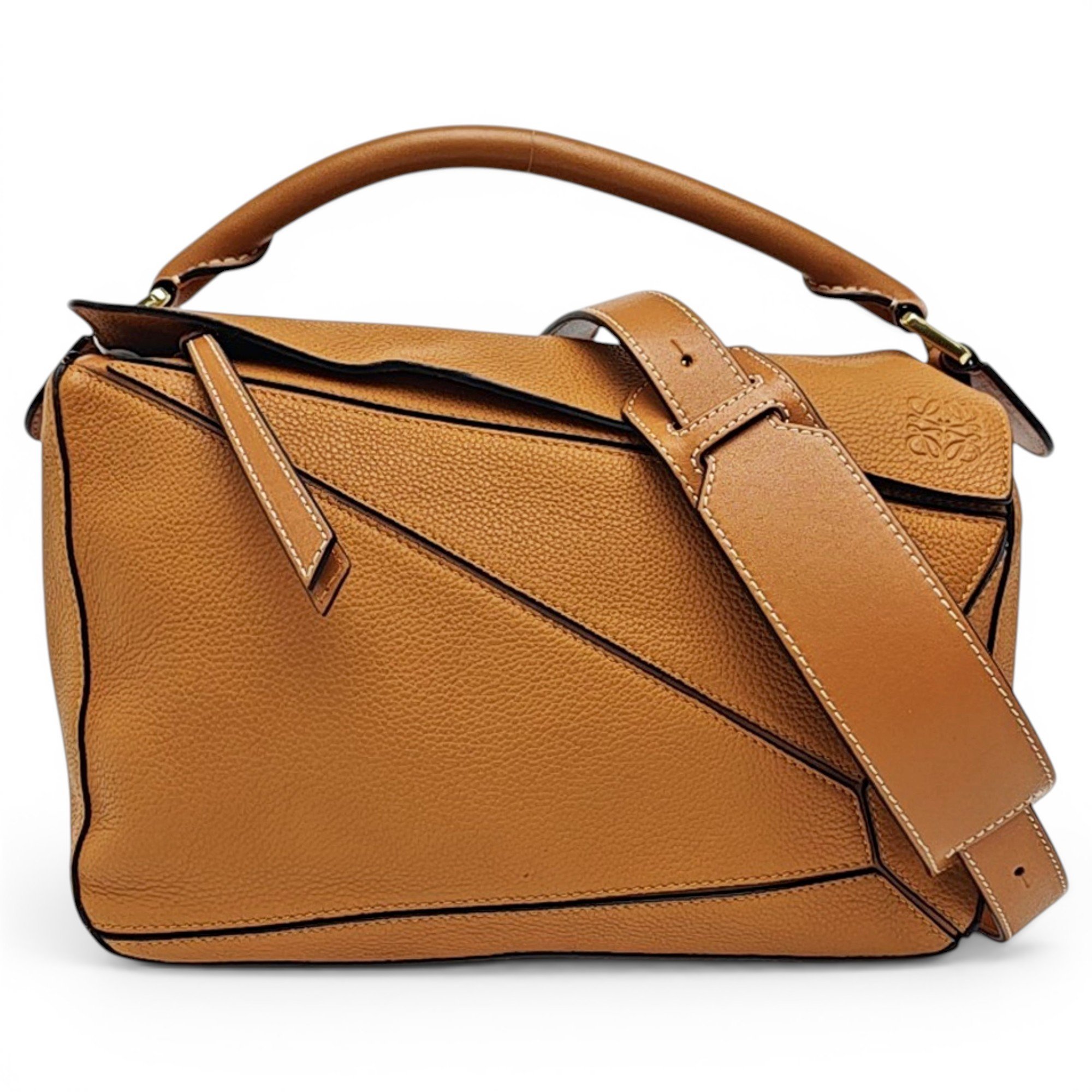 Puzzle leather crossbody bag