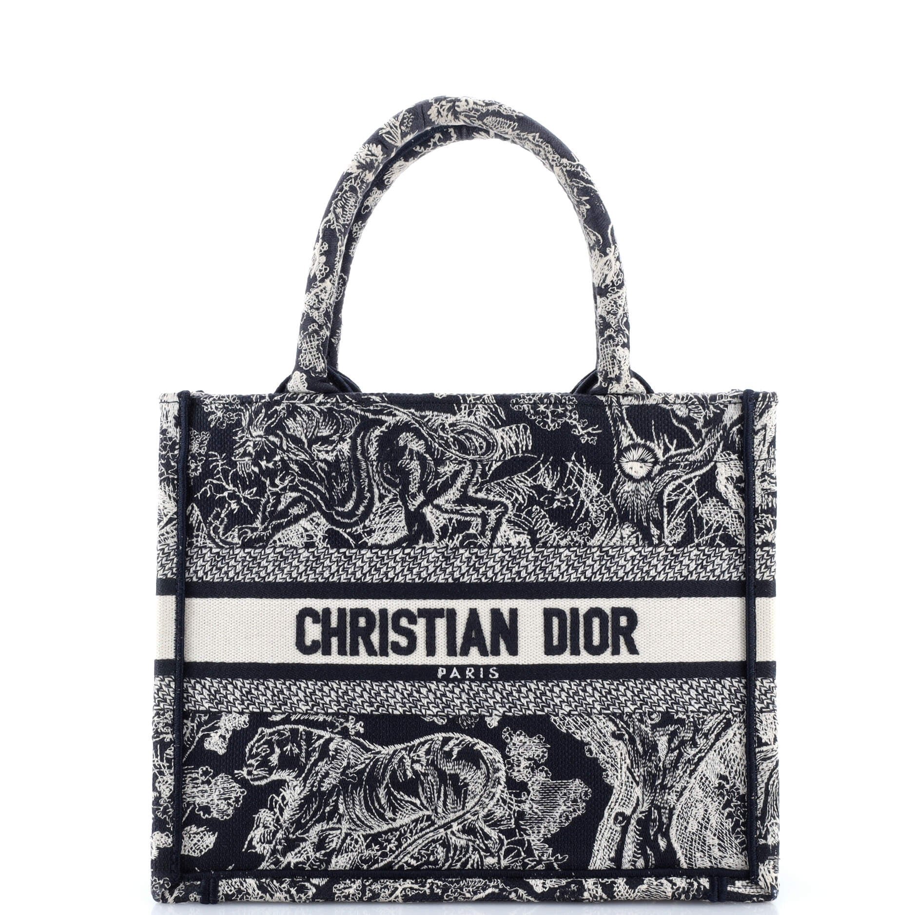 Dior Book Tote Embroidered Canvas Small