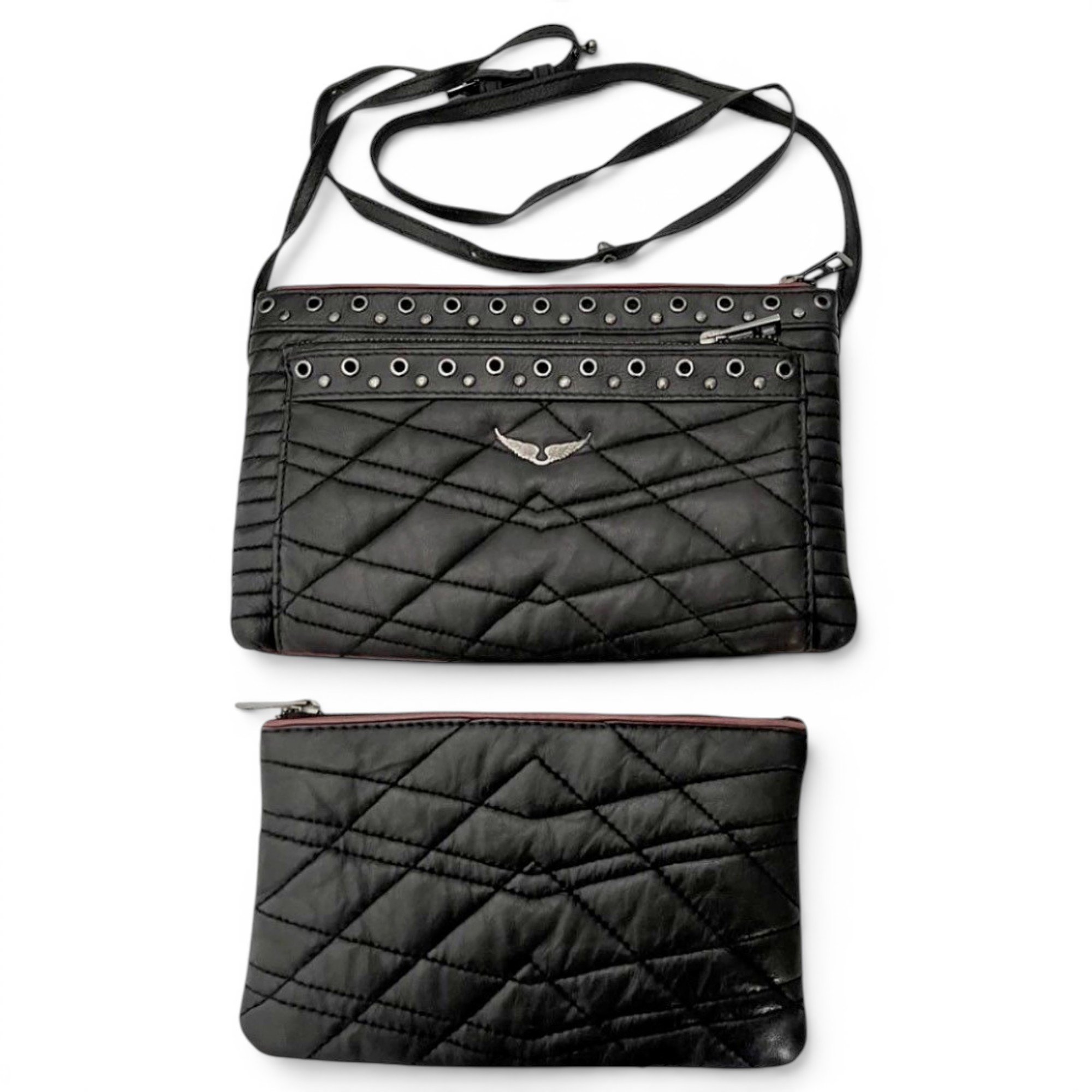 Rock leather crossbody bag