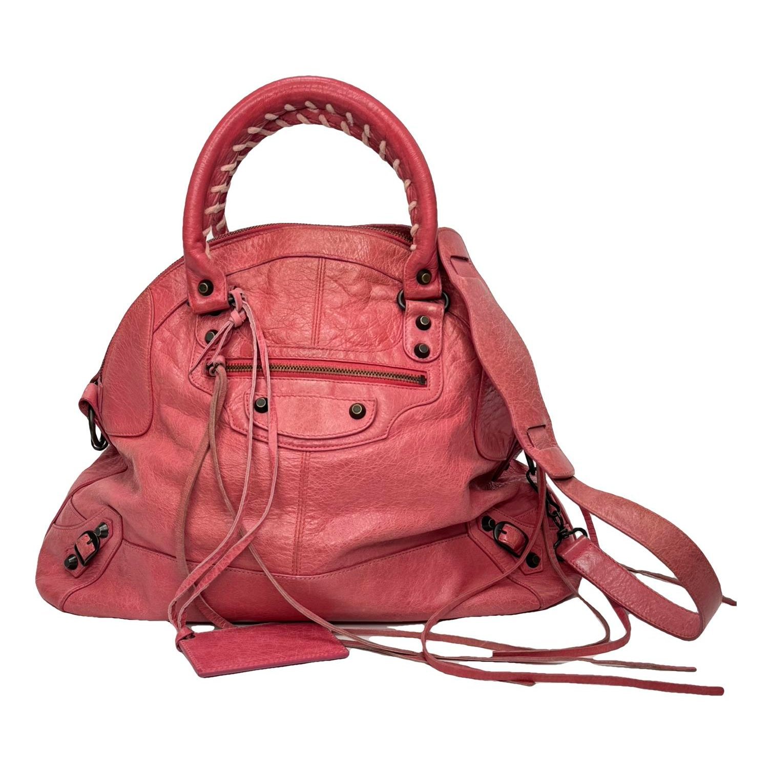 City leather handbag