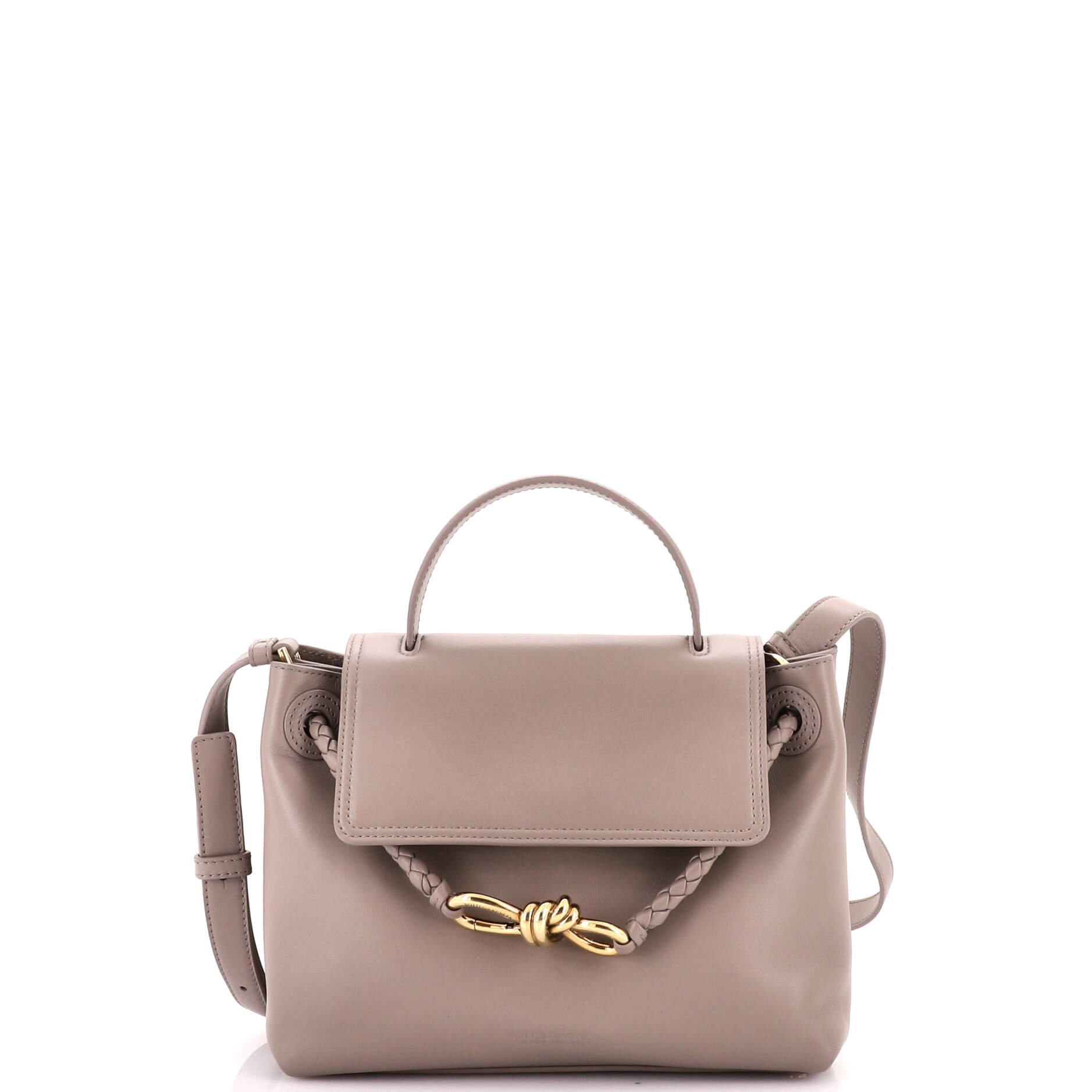 Ciao Ciao Top Handle Bag Leather with Intrecciato Detail Small