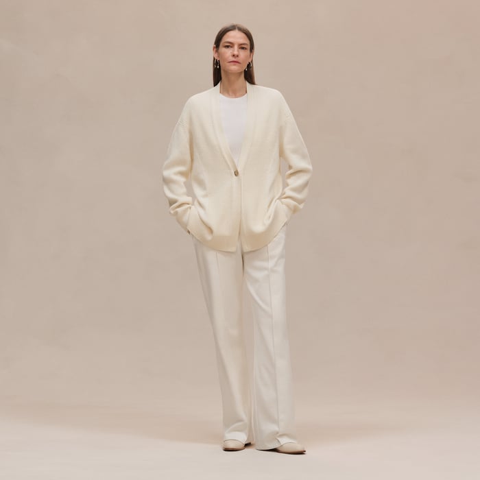 Blanc Naturel Long Cardigan