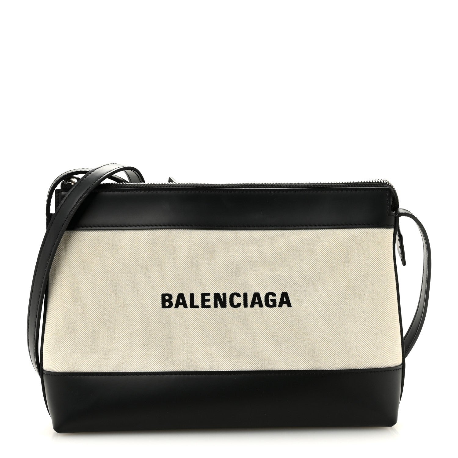 Balenciaga Cotton Canvas Pochette Crossbody Bag Black