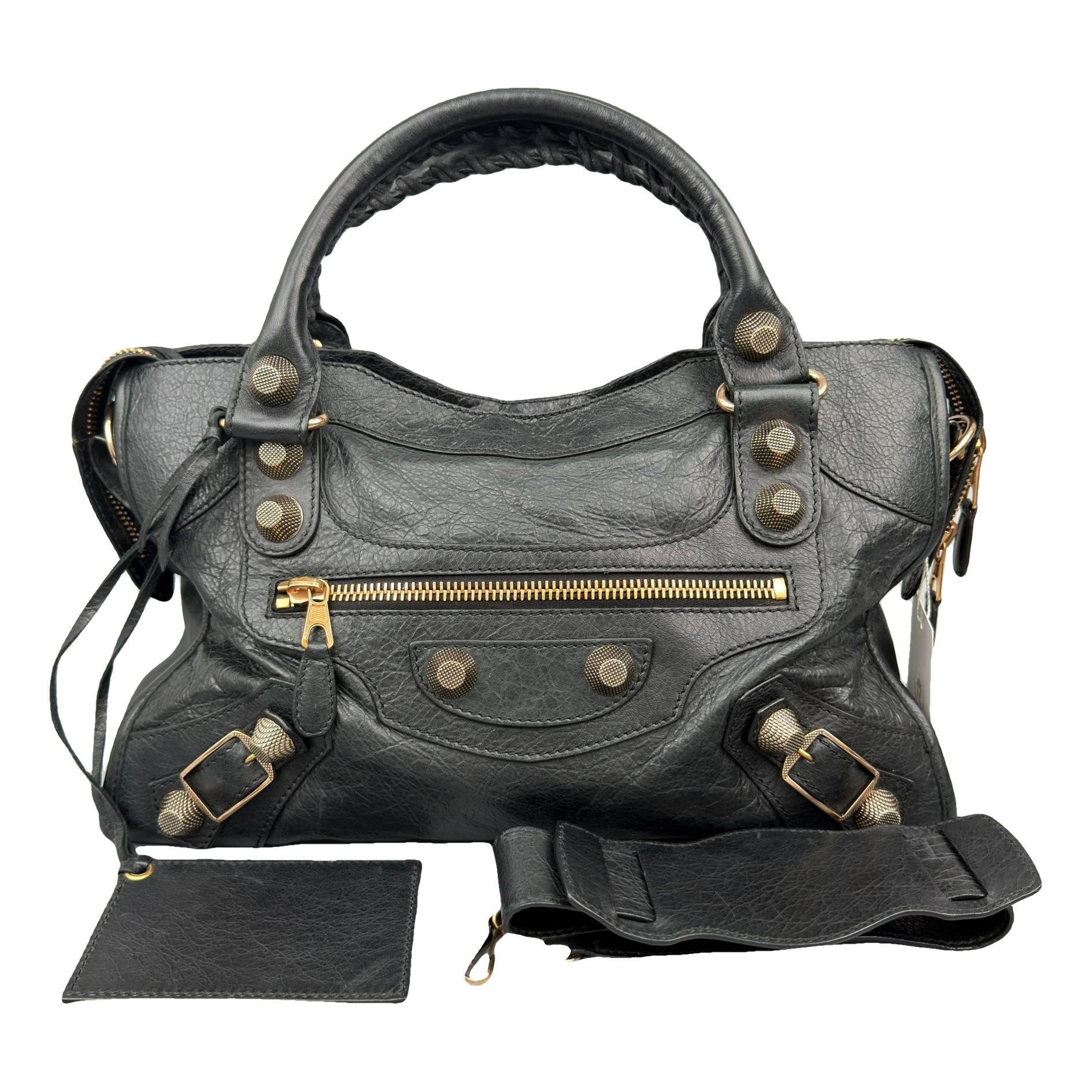 City leather handbag