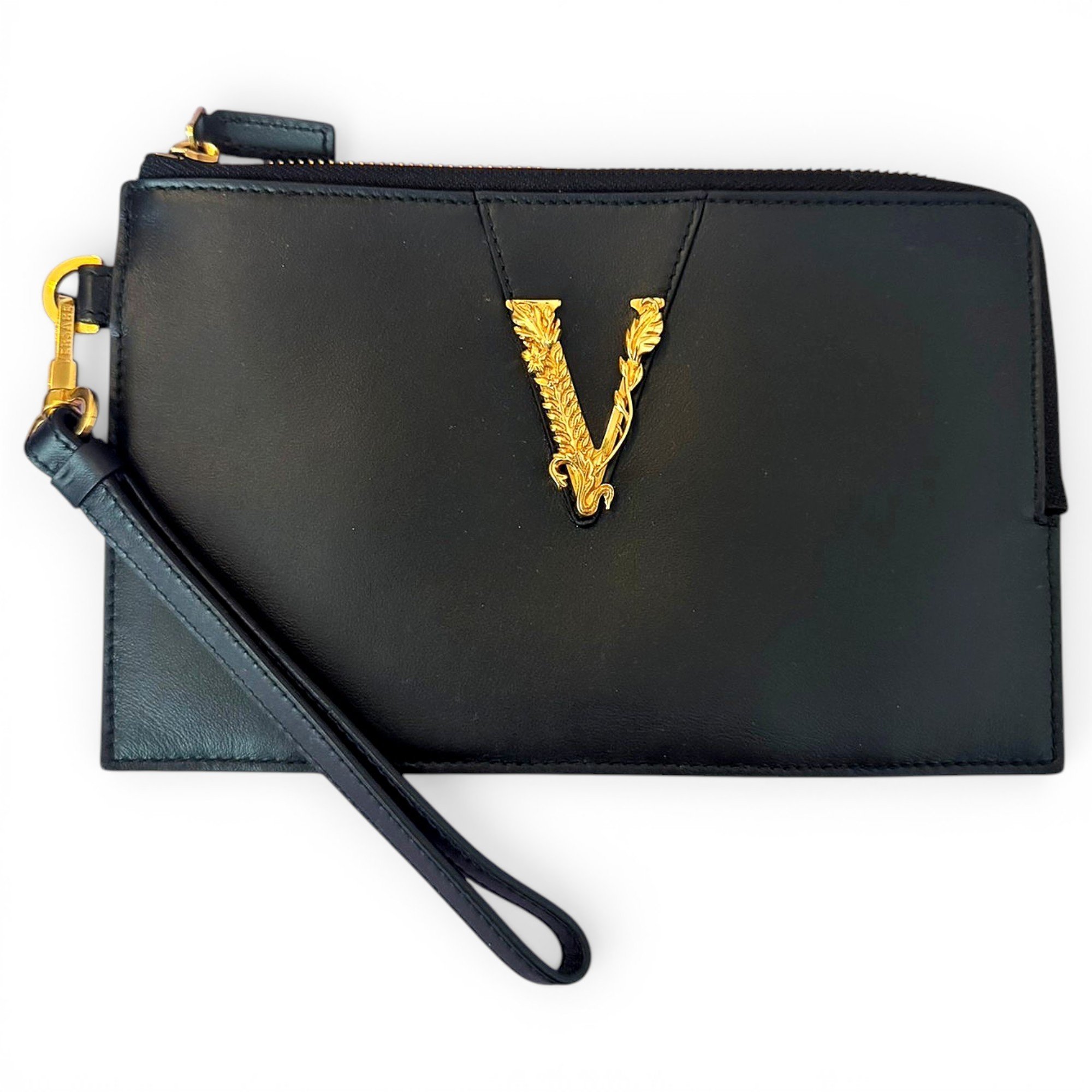 Leather clutch bag
