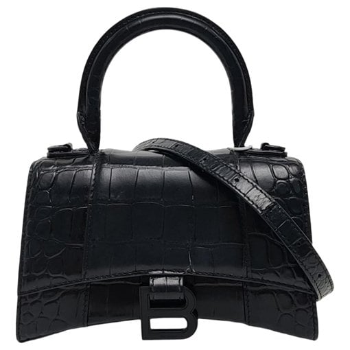Hourglass leather handbag