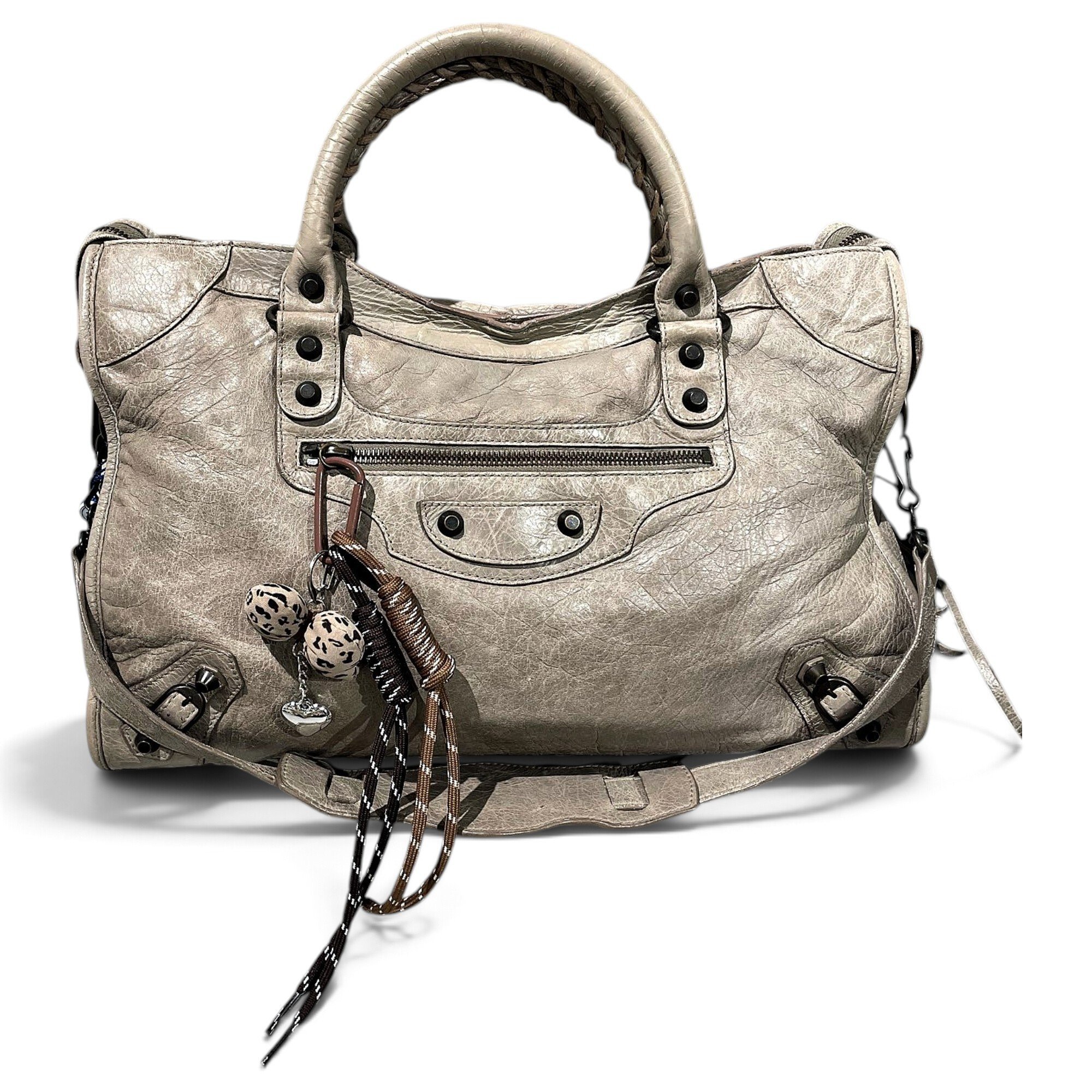 City leather handbag