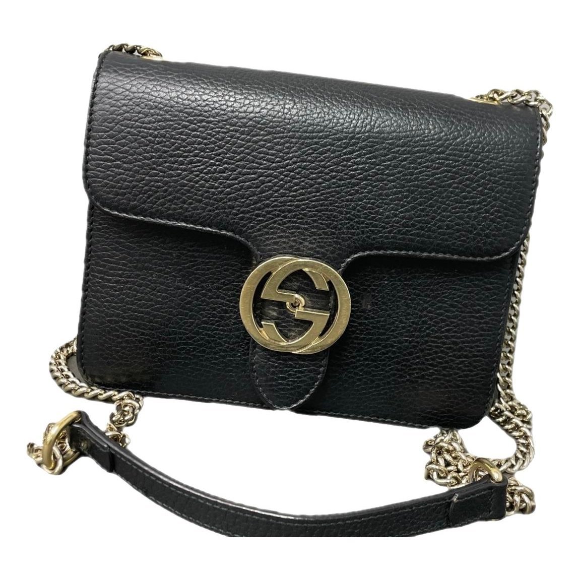 Interlocking leather handbag