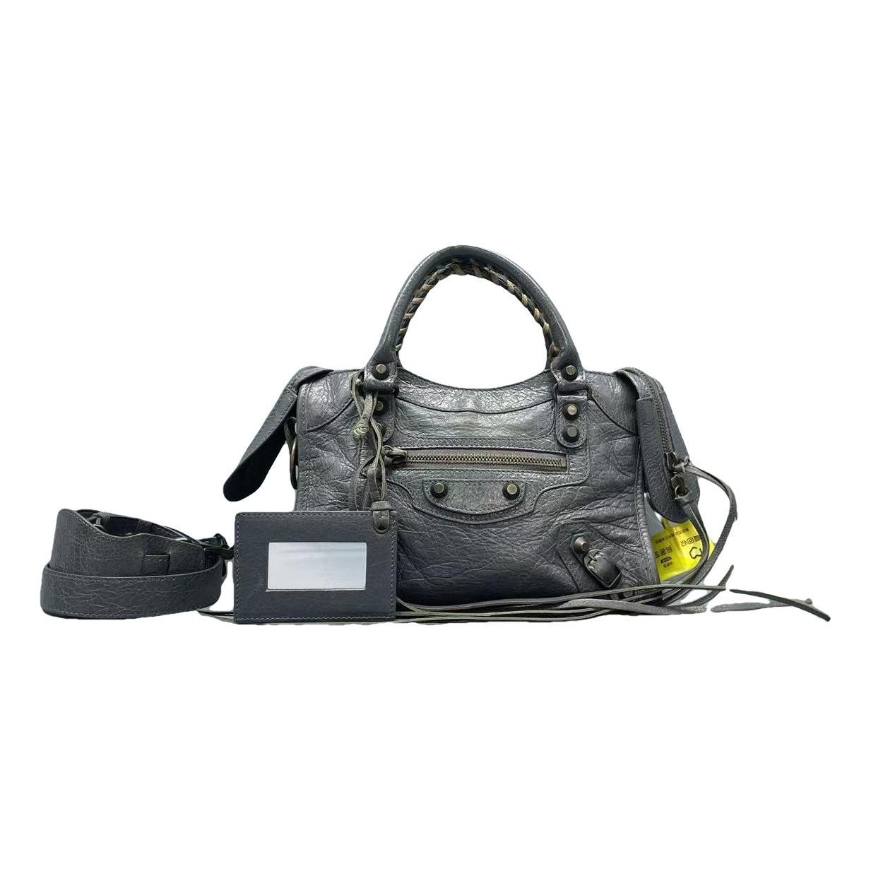 City leather handbag