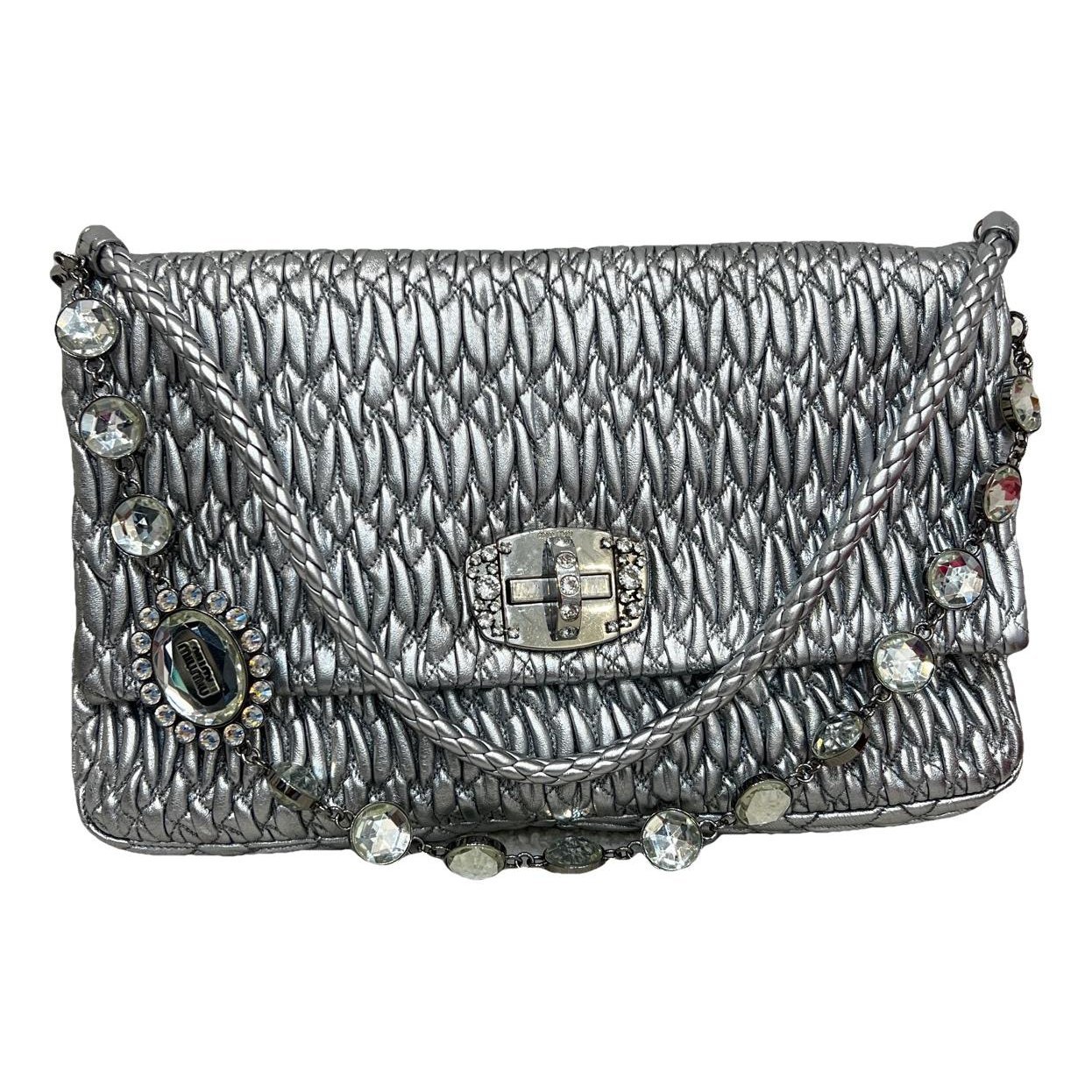 Miu Crystal leather handbag