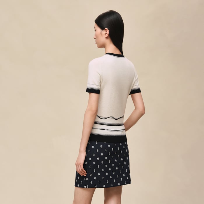 Blanc Nacre "Ex-libris" Short-sleeve Sweater