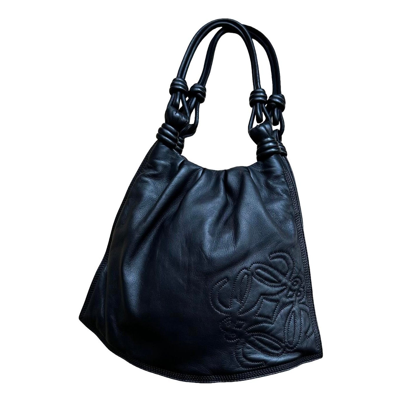 Squeeze leather tote