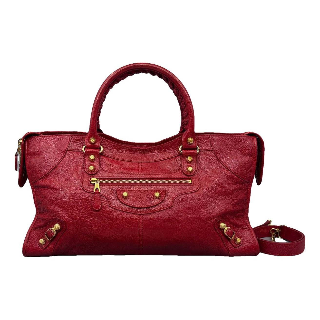 City leather handbag