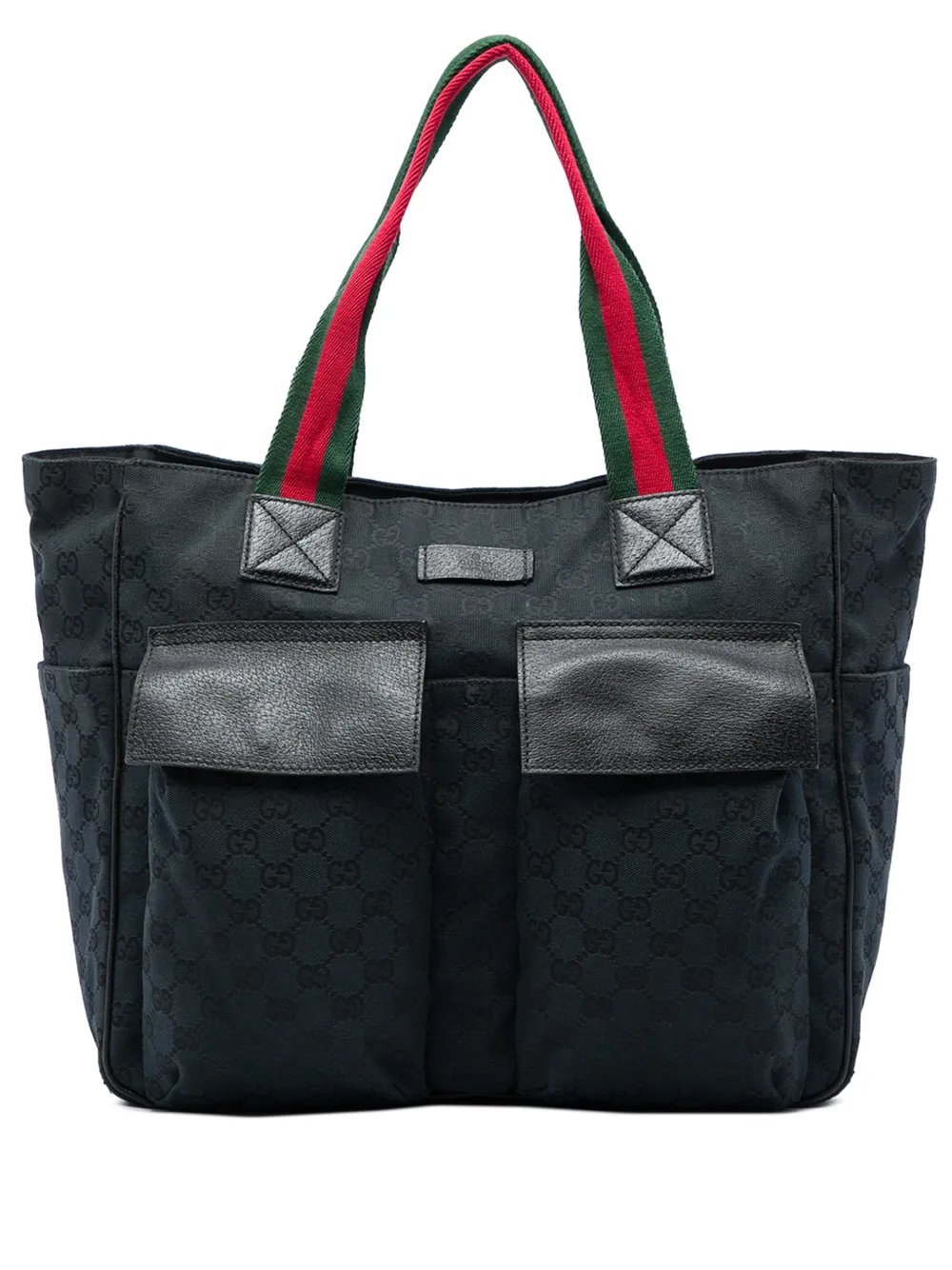 2016-2026 GG Canvas Web Double Pockets tote bag