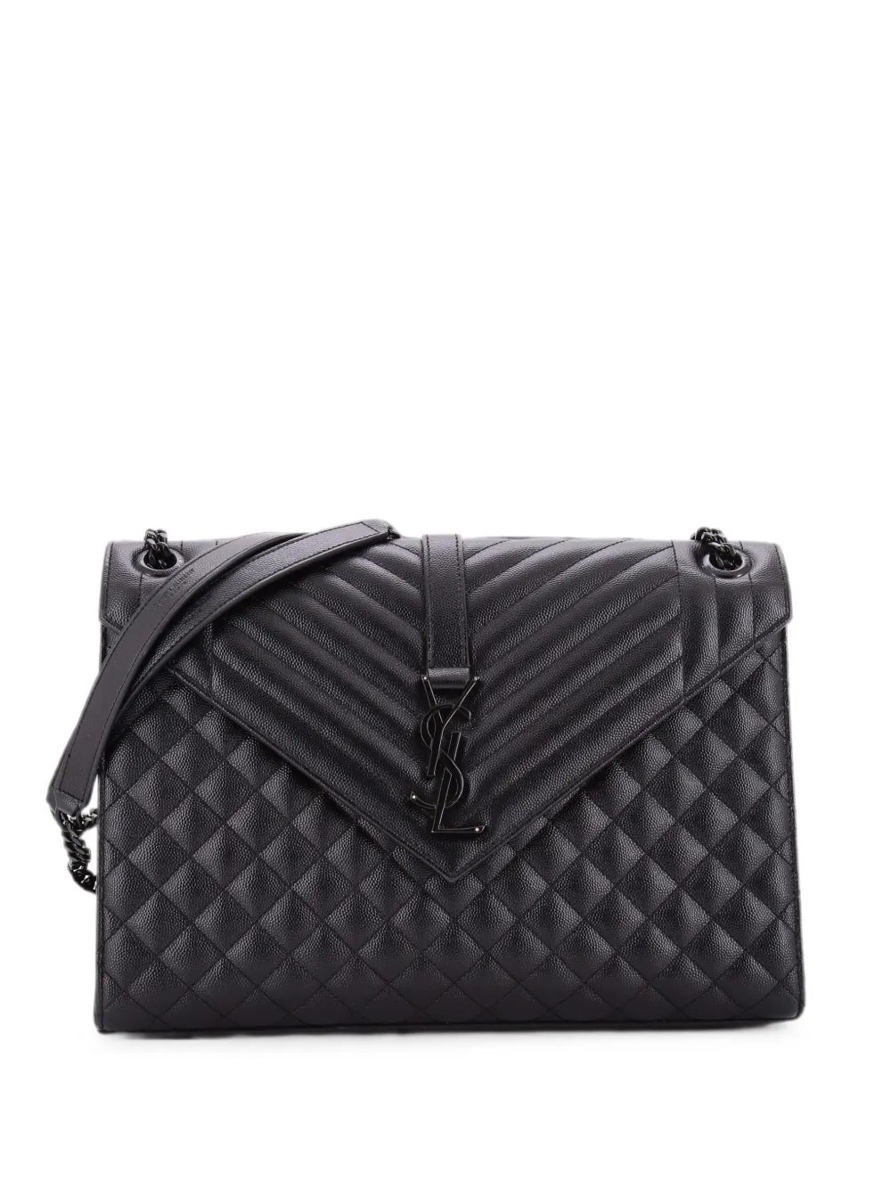 Classic Monogram Envelope Satchel Mixed Matelasse Leather Large shoulder bag