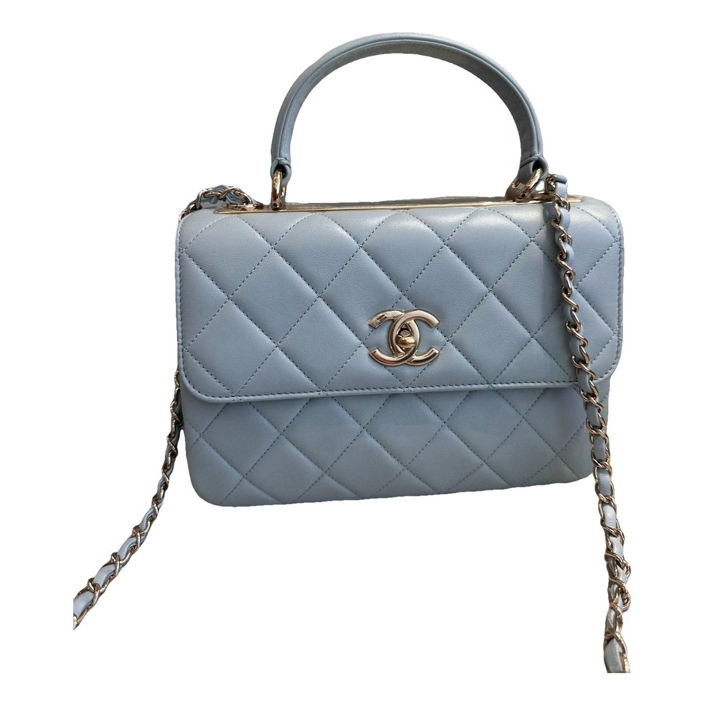 Trendy CC Top Handle leather handbag