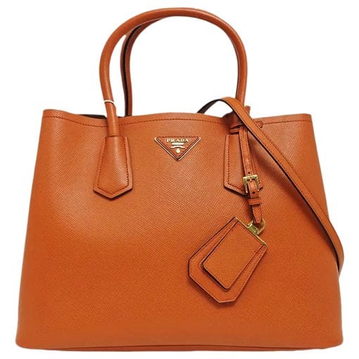 Double leather handbag