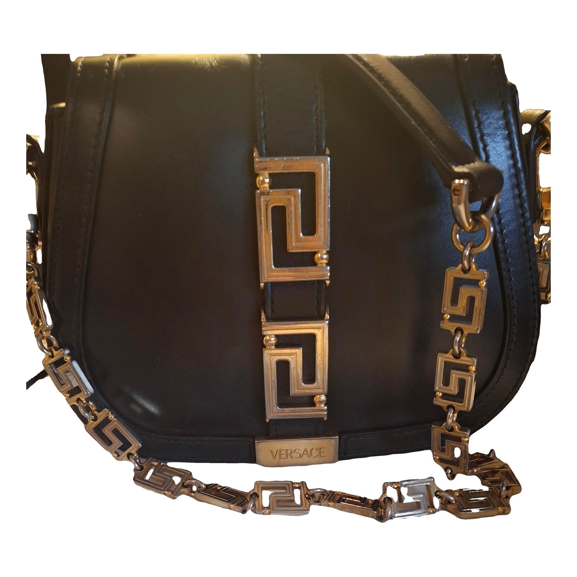 Versace Greca Goddess leather handbag