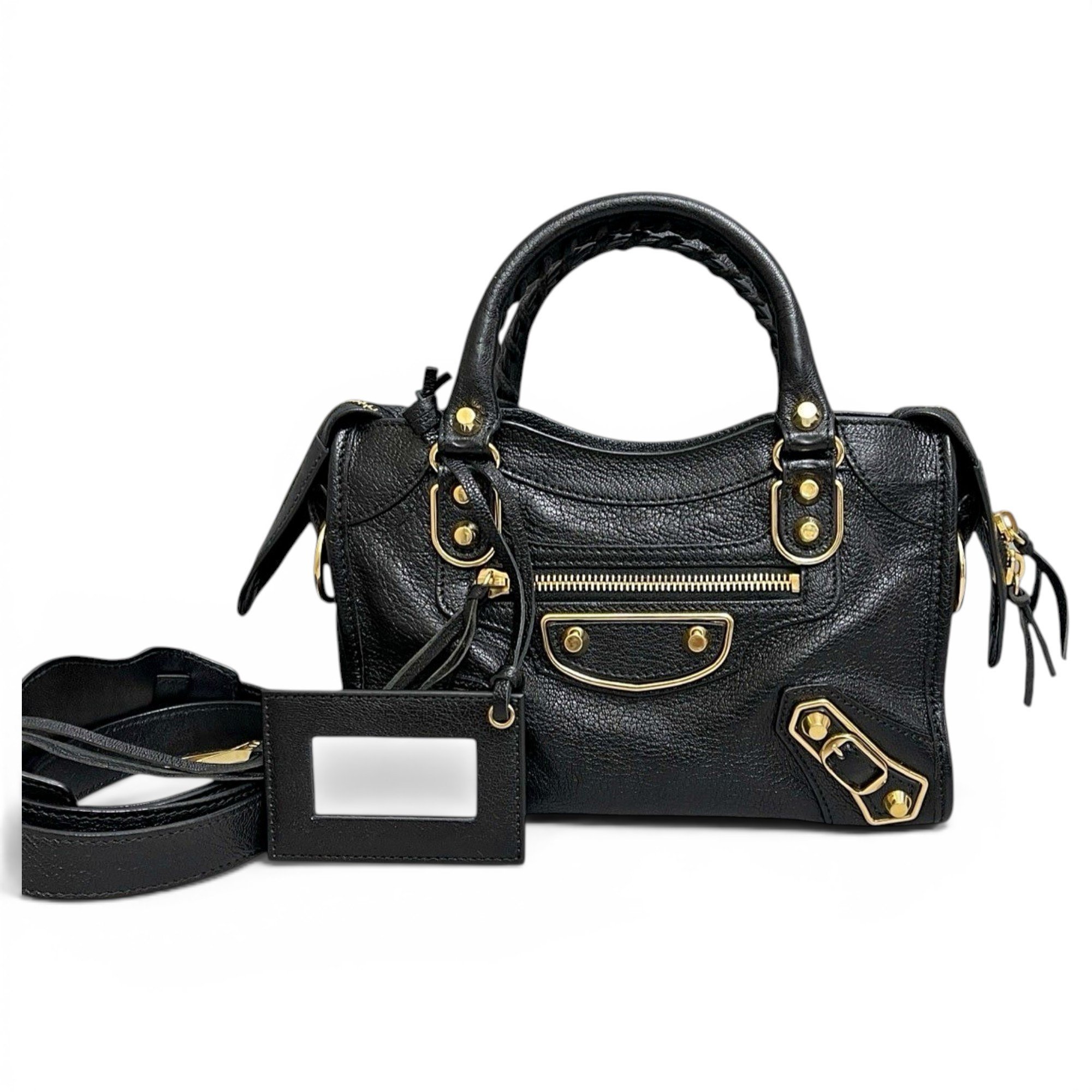 City leather handbag